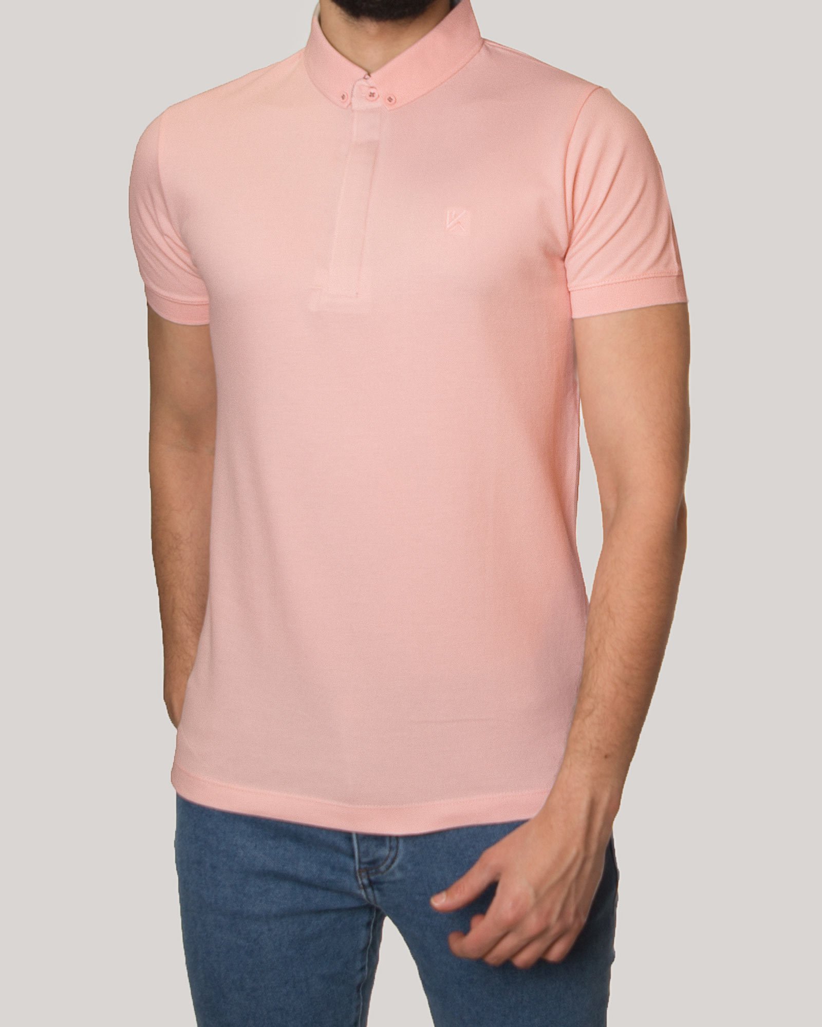 پولوشرت ساده جودون مردانه - صورتی - رو به رو