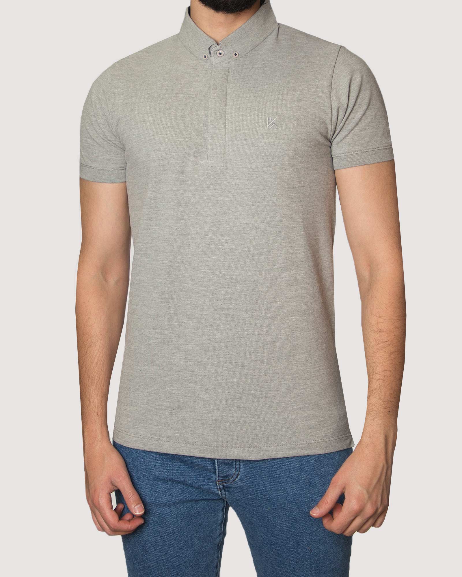 پولوشرت ساده جودون مردانه - طوسی کمرنگ - رو به رو