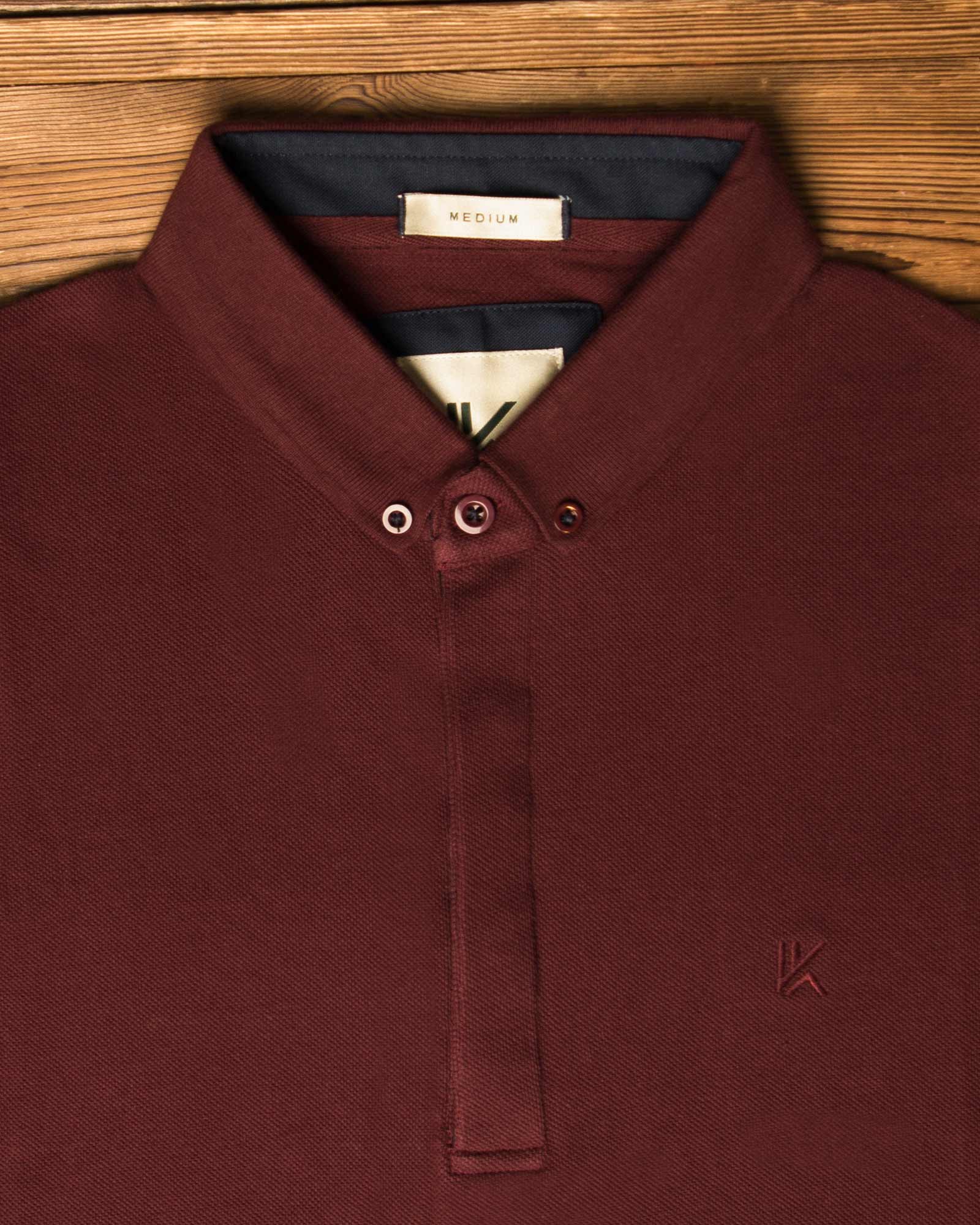 پولوشرت ساده جودون مردانه - عنابی - تیشرت یقه‌دار وادین‌کوک