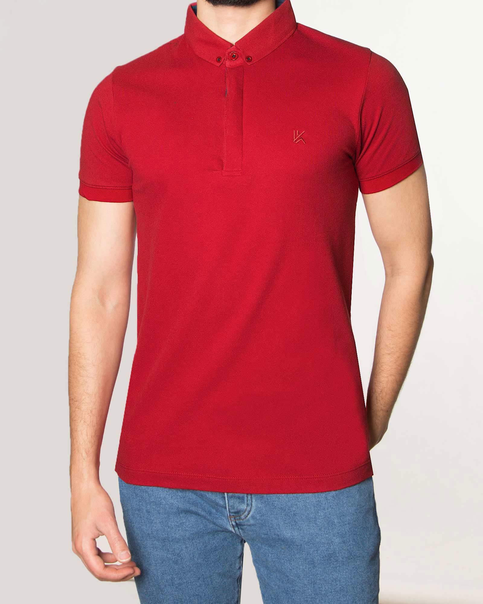 پولوشرت ساده جودون مردانه - قرمز - رو به رو