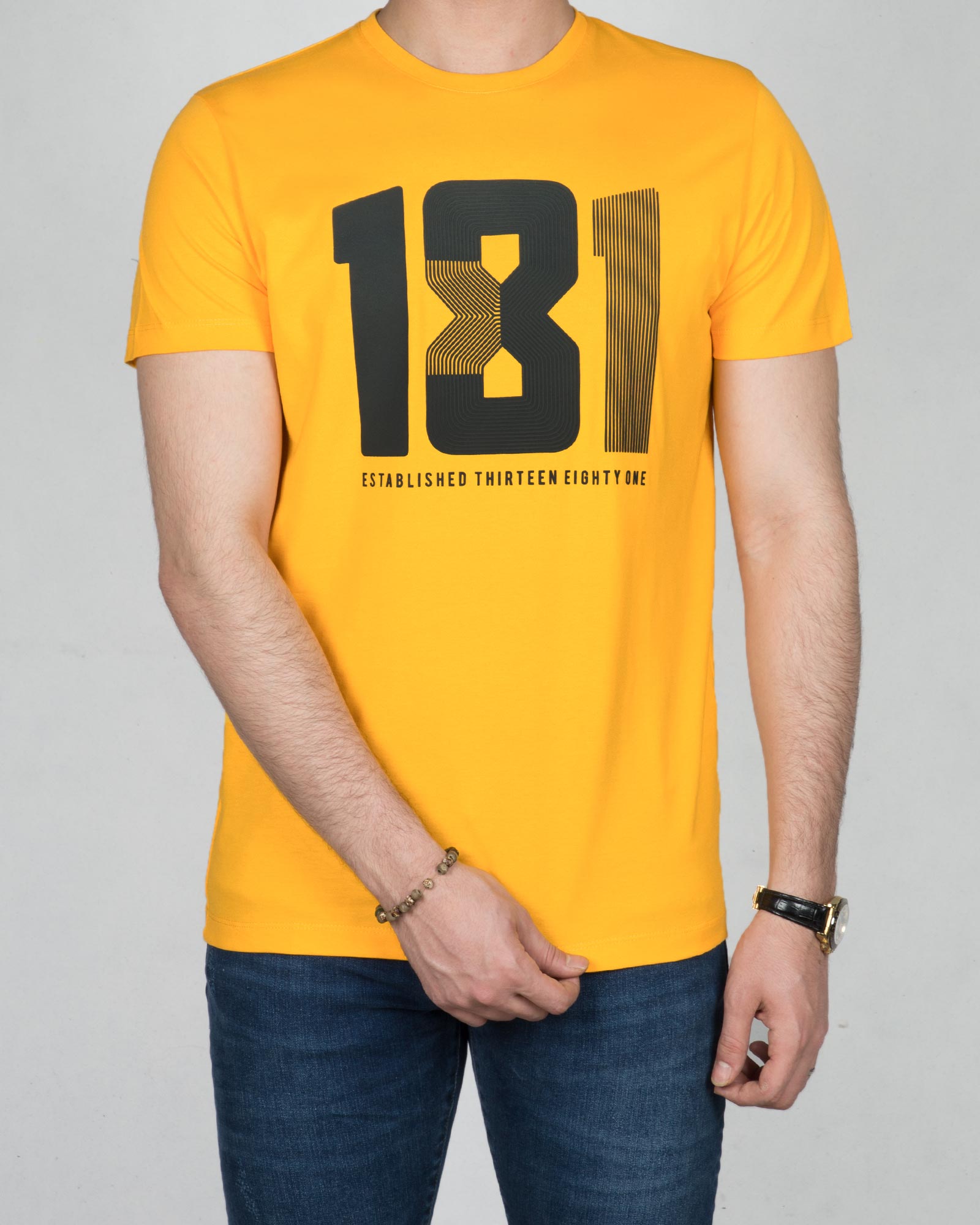 تیشرت کانی راش طرح 181-عسلی-روبه رو