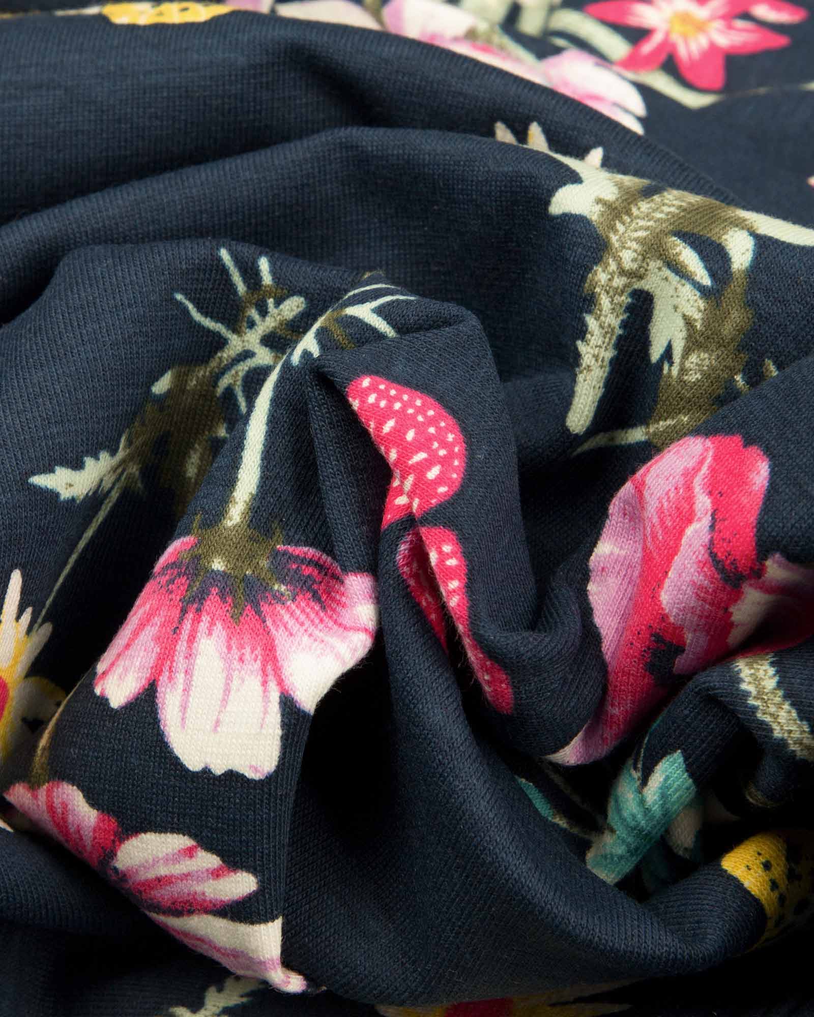 پیراهن دخترانه سرمه ای طرح دار-سرمه ای تیره-جنس