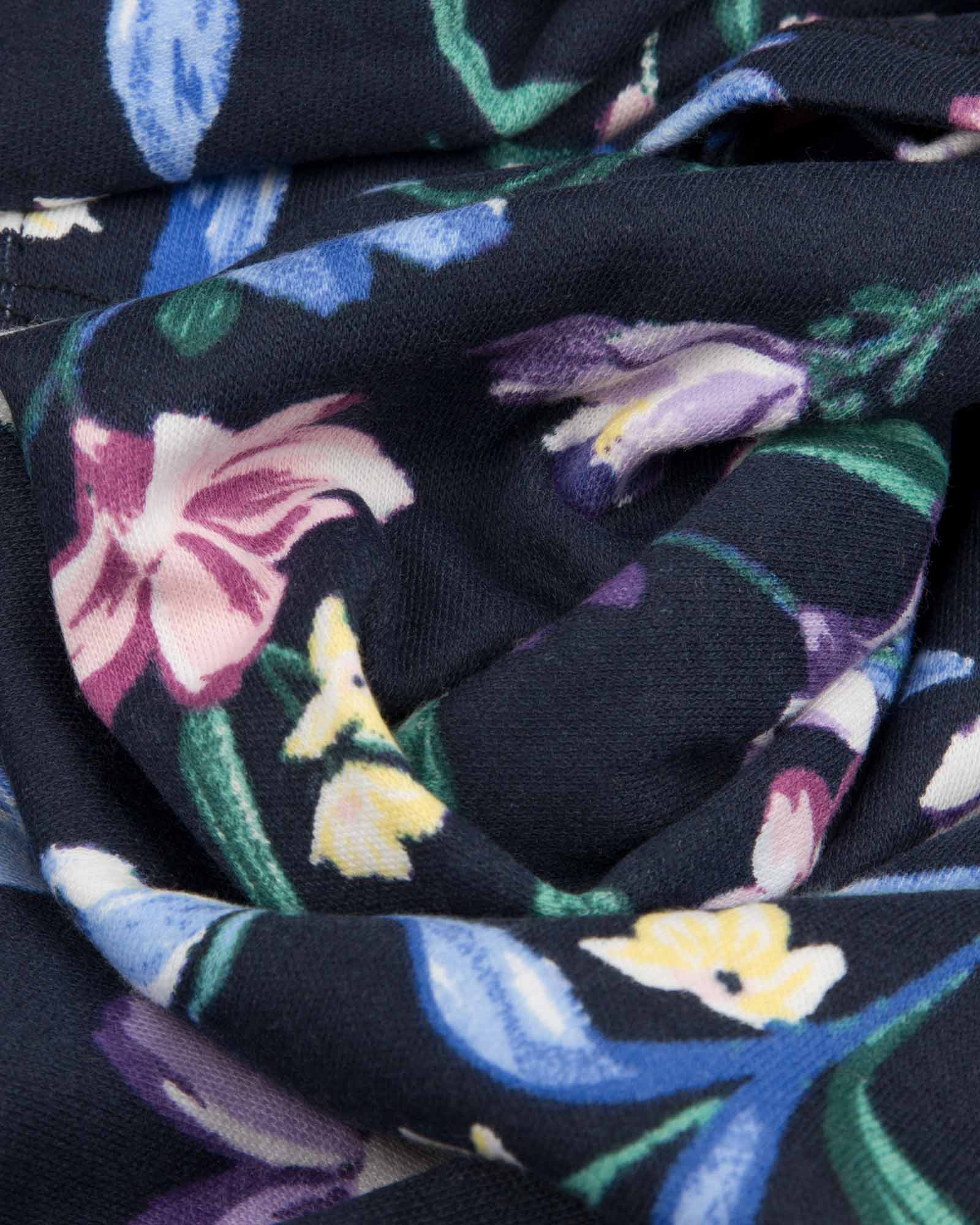 پیراهن دخترانه طرح گل-سرمه ای تیره-جنس