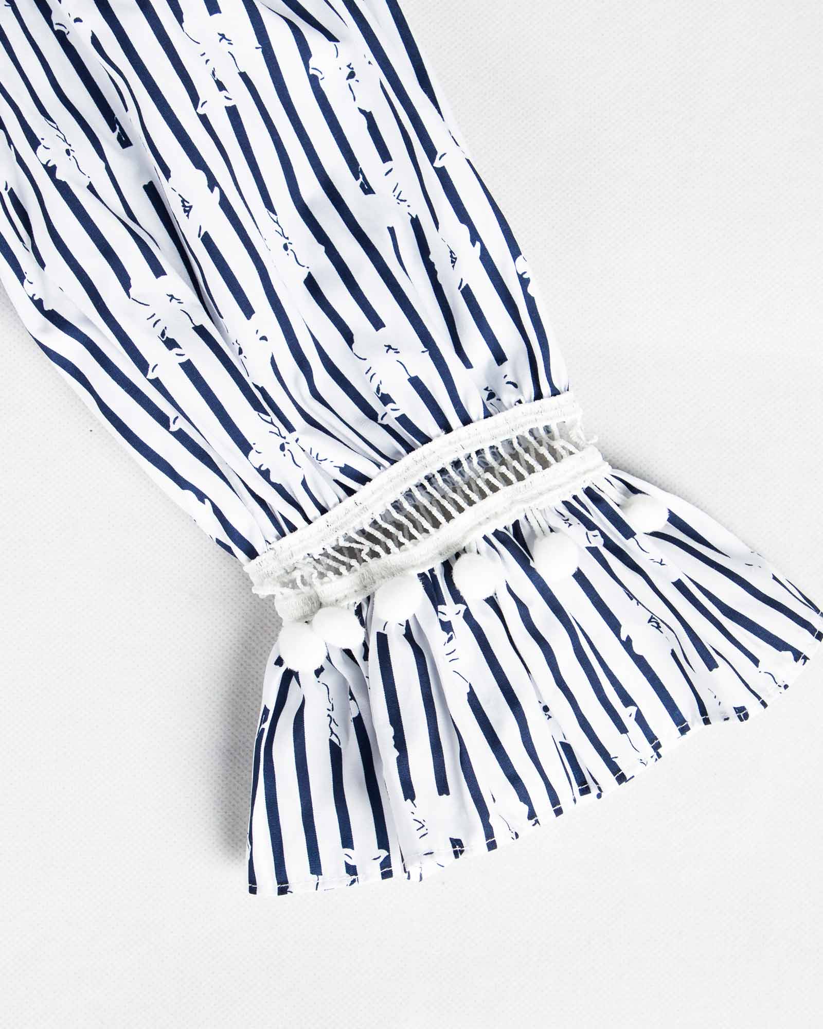 بلوز زنانه آستین بلند سفید-آستین