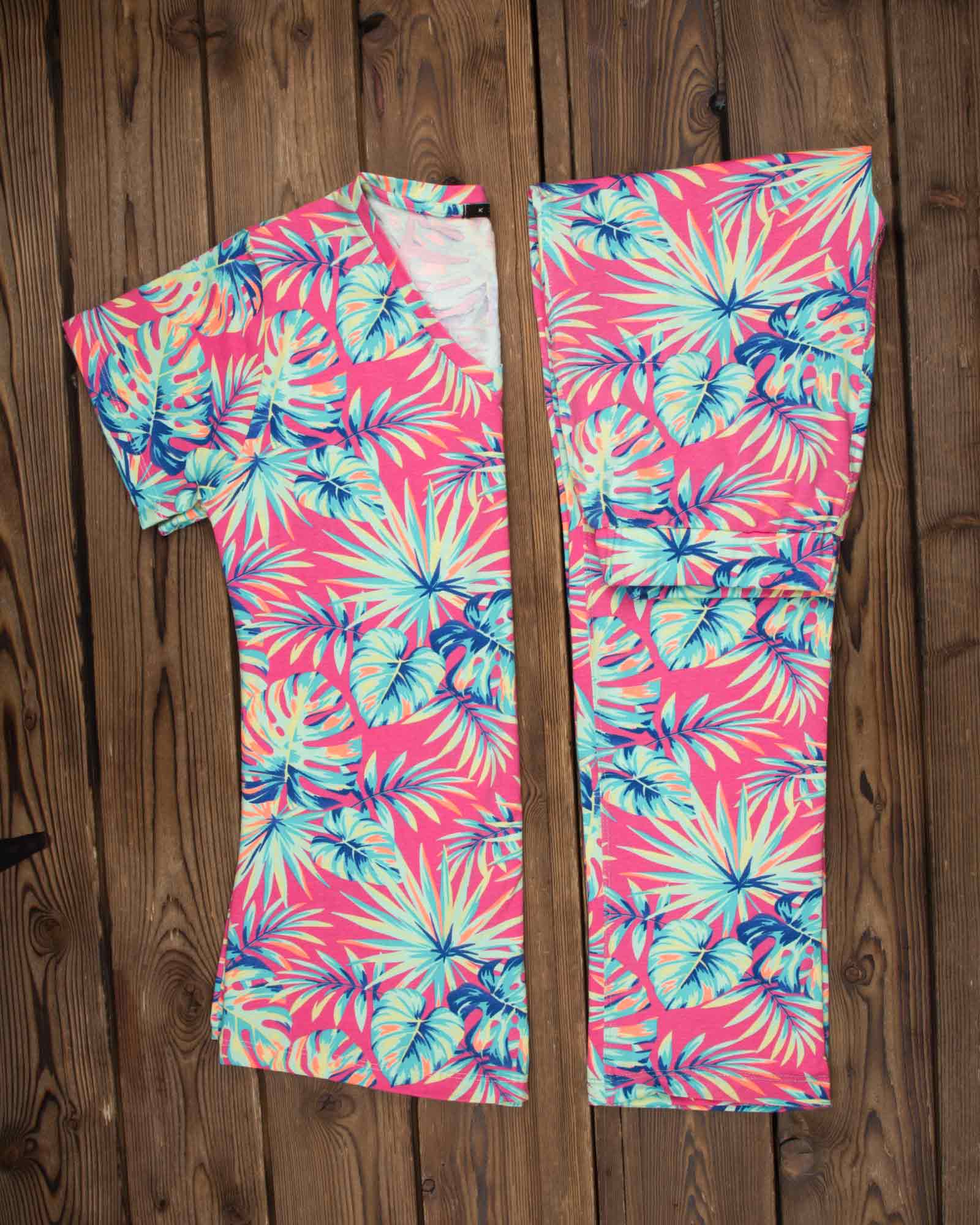 ست بلوز شلوار طرح دار زنانه- ارغوانی روشن - محیطی