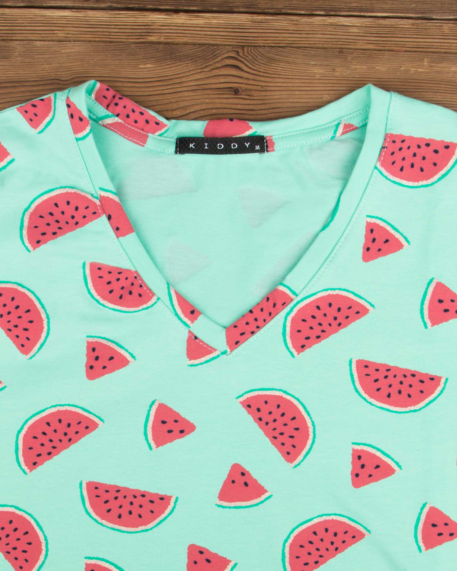 ست بلوز شلوار طرح دار زنانه- سبز زمردی - روبه-رو