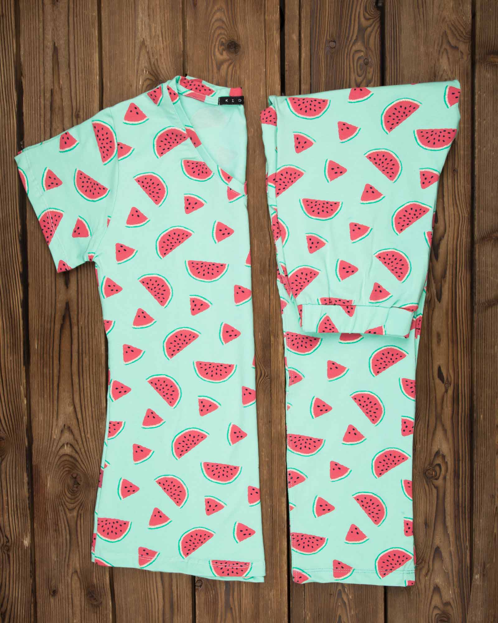 ست بلوز شلوار طرح دار زنانه- سبز زمردی - محیطی