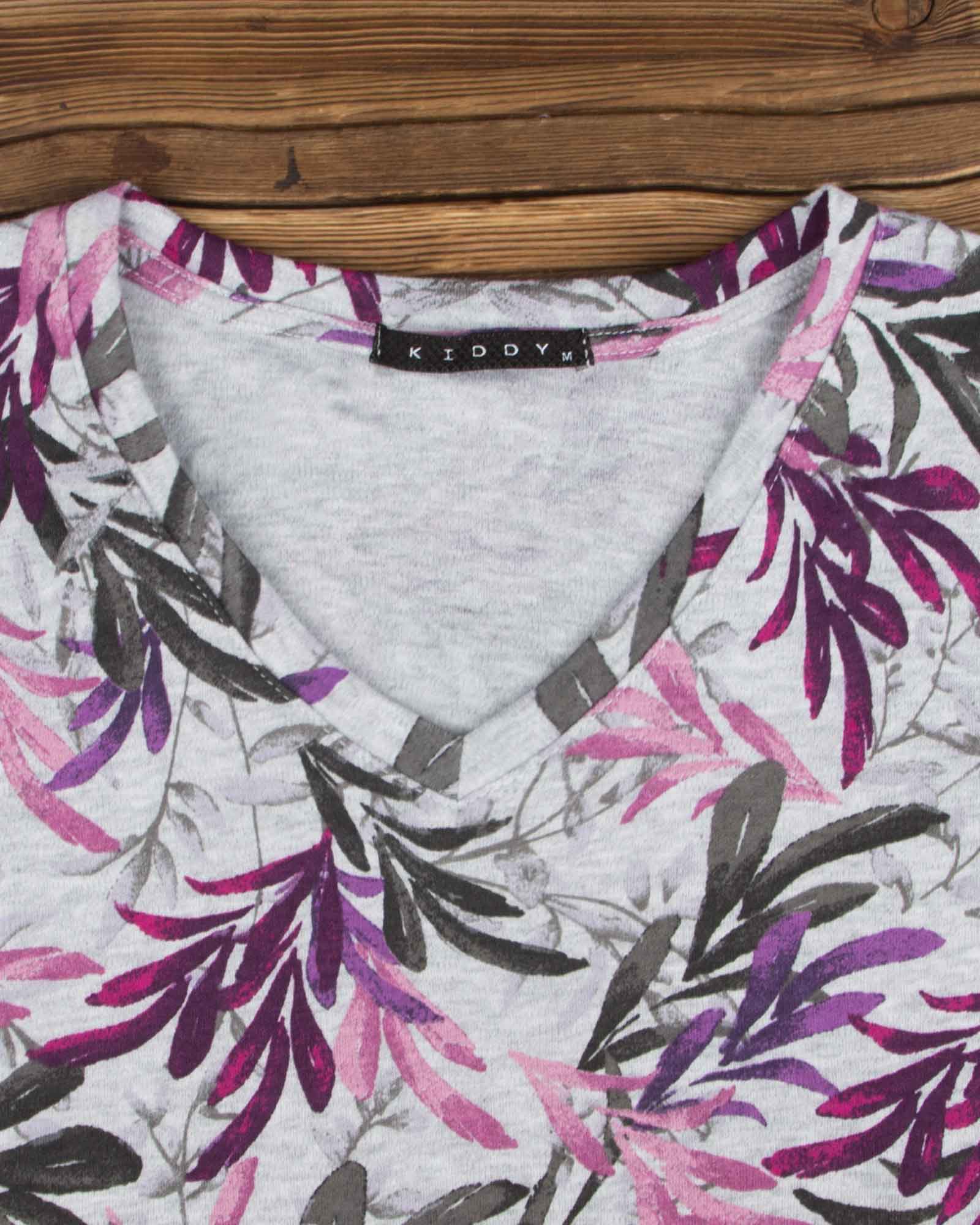 ست بلوز شلوار طرح دار زنانه- طوسی - روبه-رو