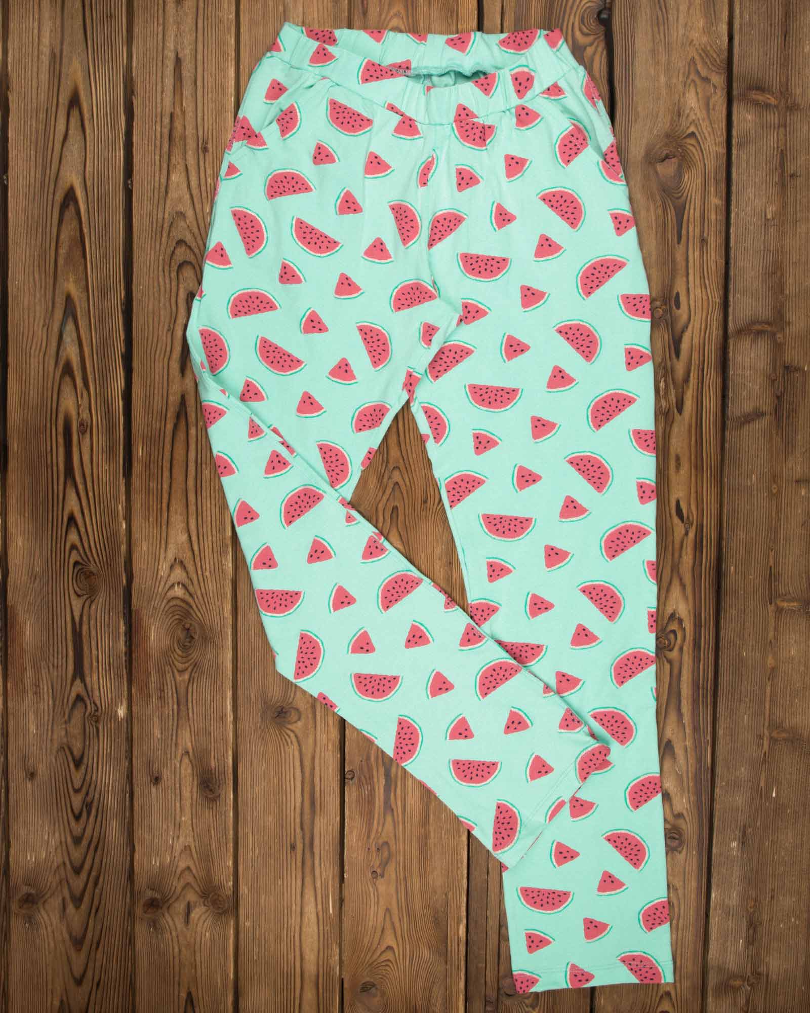 شلوار طرح دار زنانه - سبز زمردی - روبه-رو