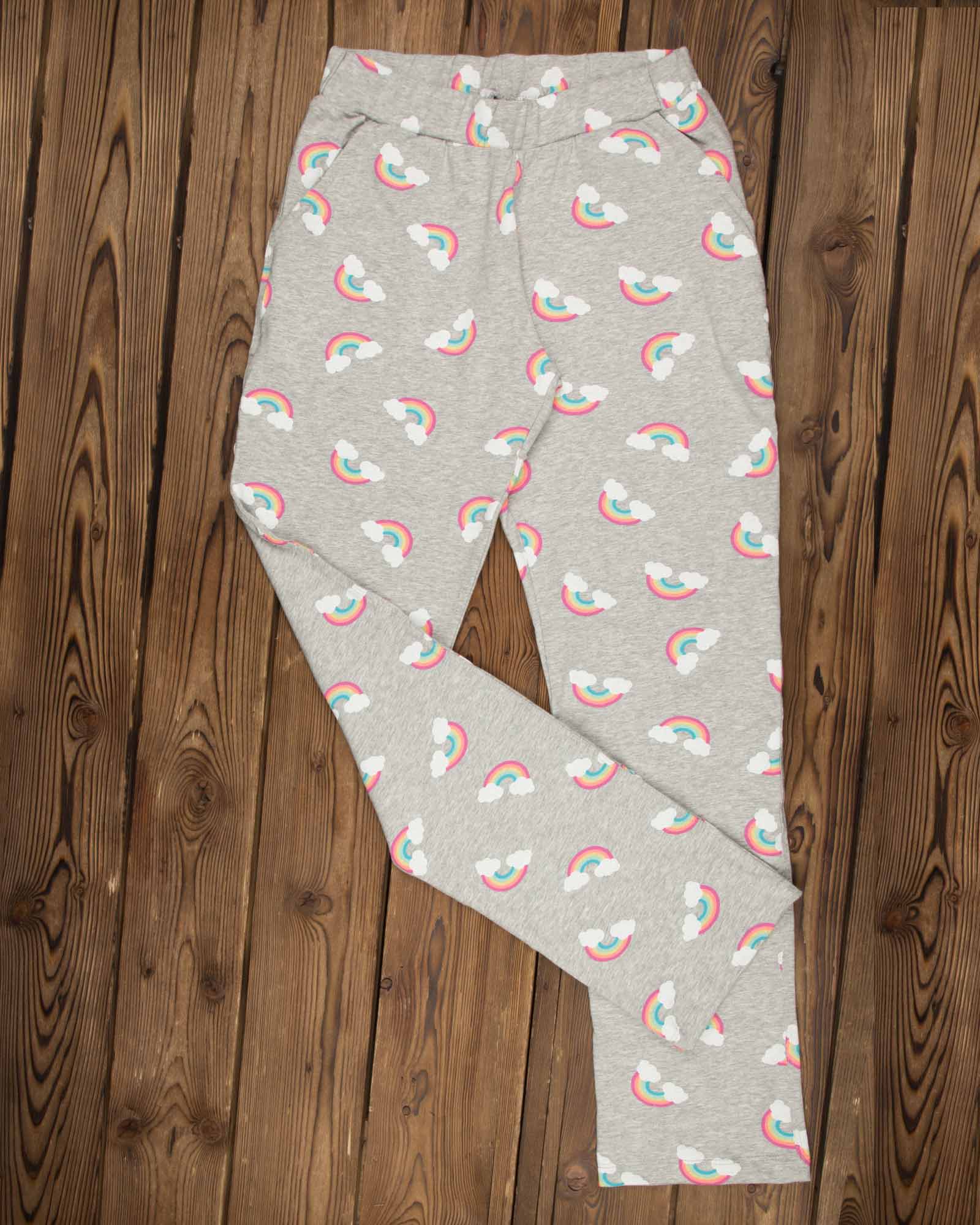 شلوار طرح دار زنانه - طوسی کمرنگ- روبه-رو