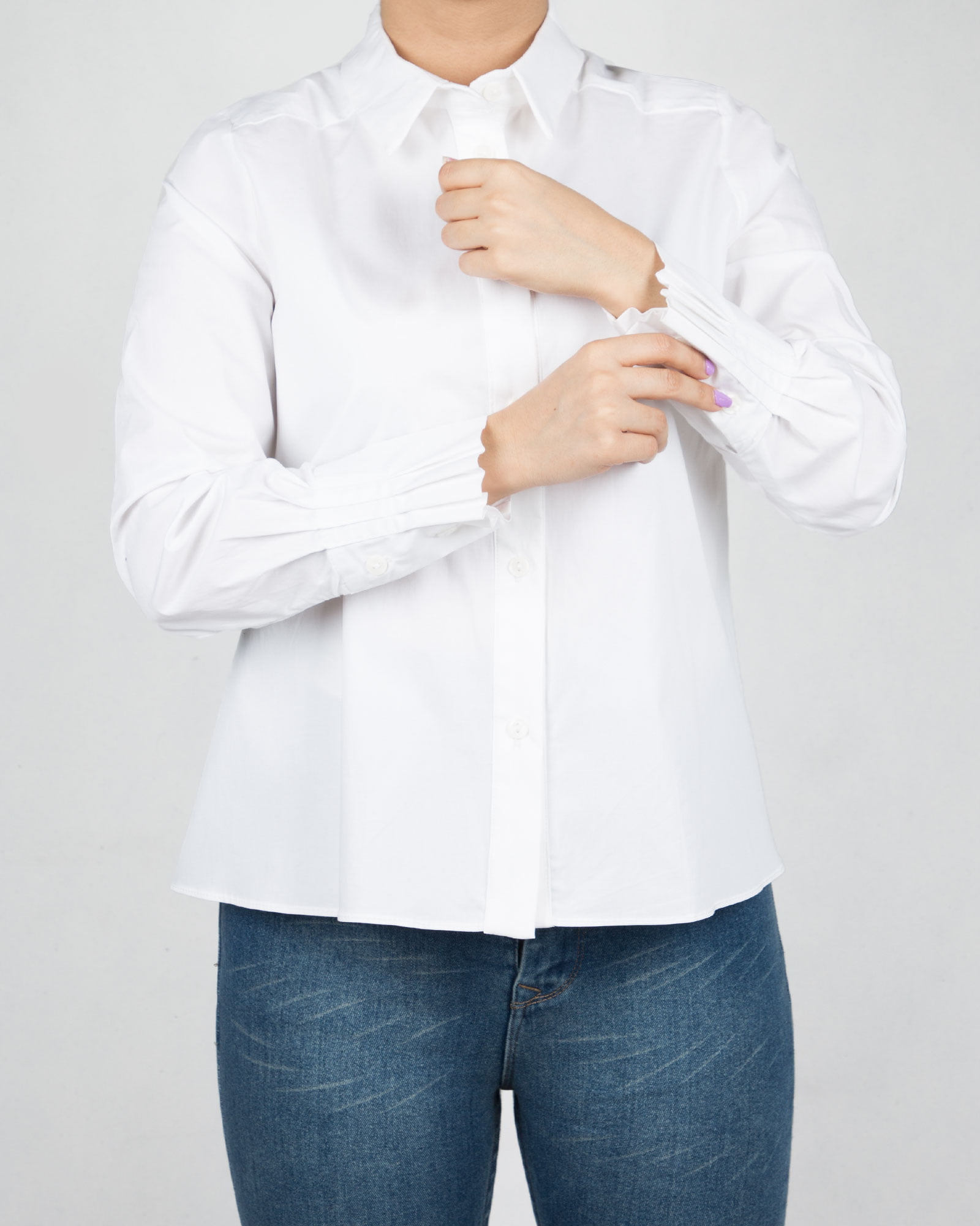 شومیز-زنانه-آستین-بلند-سفید-روبه-رو