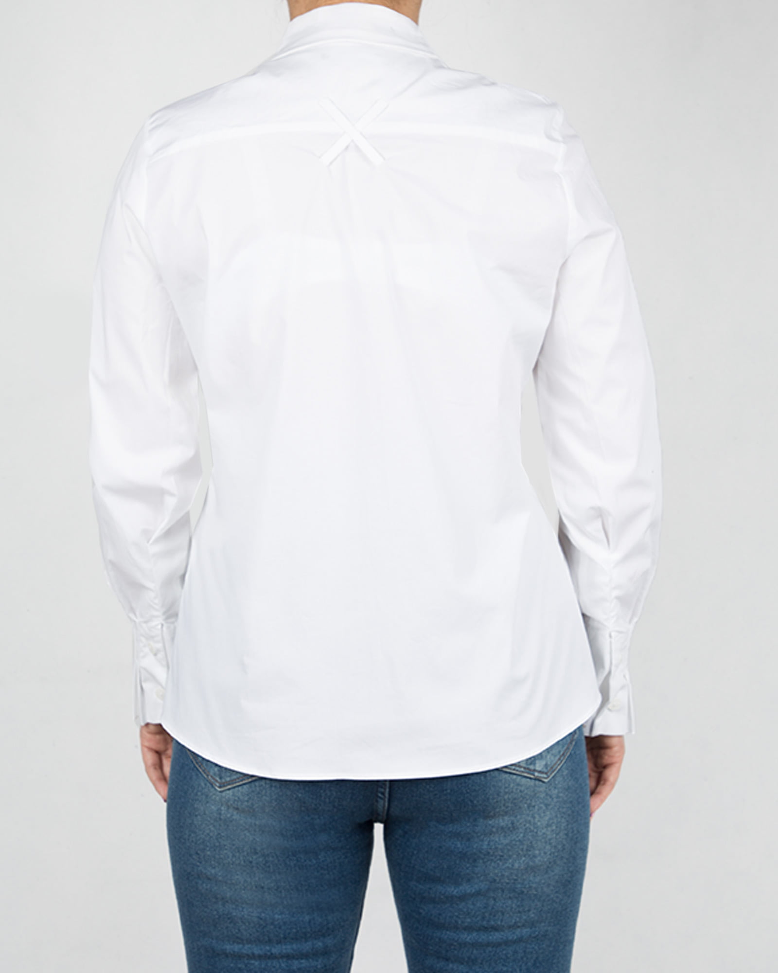 شومیز-زنانه-آستین-بلند-سفید-پشت