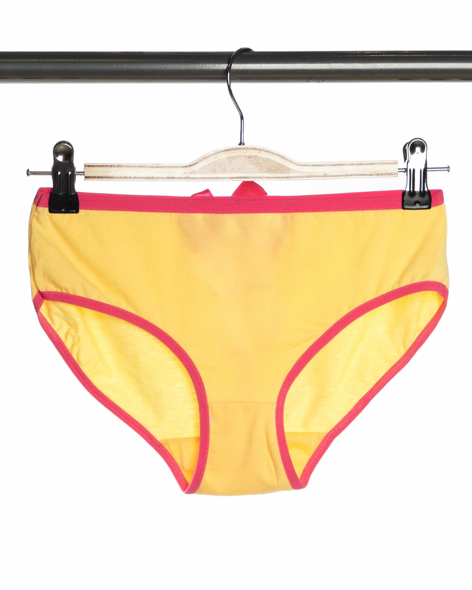 شورت اسلیپ زنانه ساده- زرد- روبه-رو