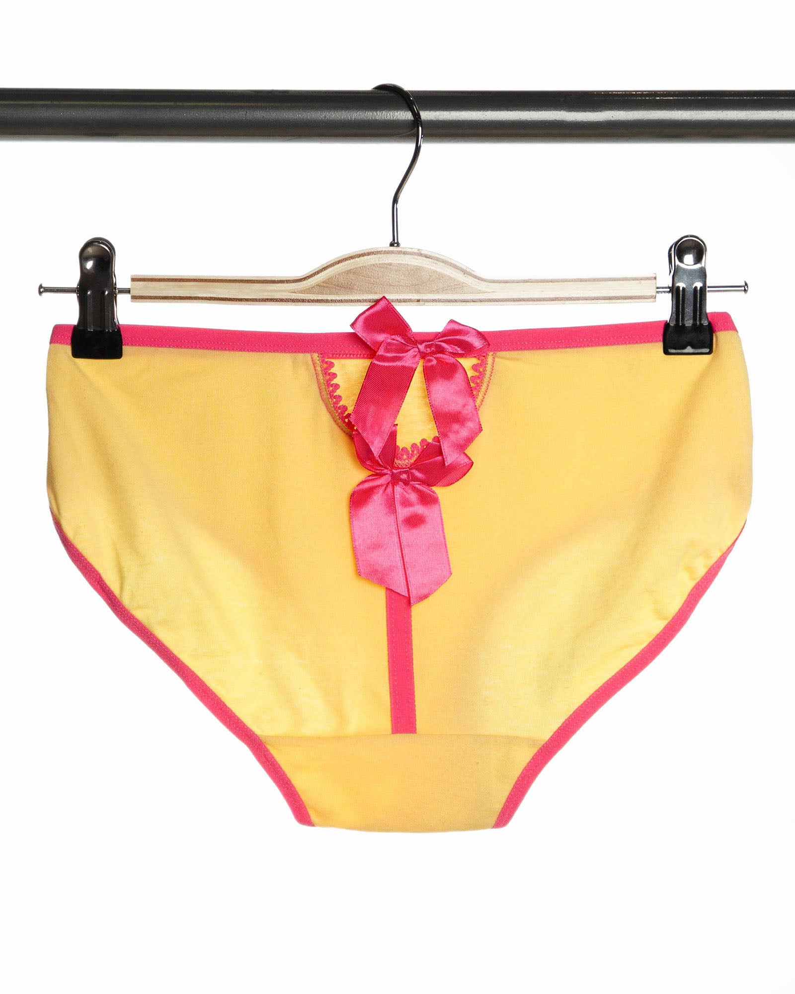 شورت اسلیپ زنانه ساده- زرد- پشت