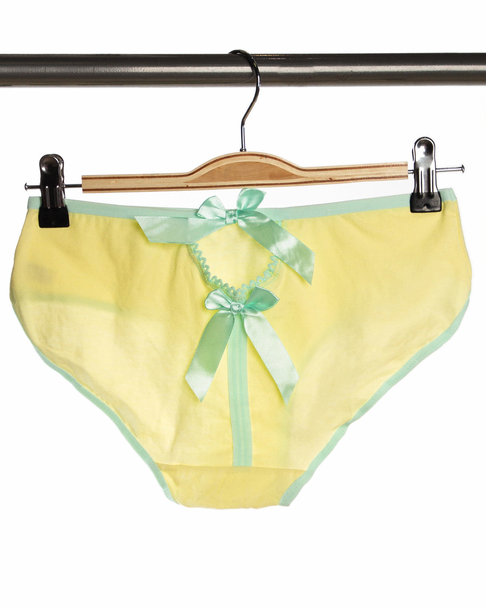 شورت اسلیپ زنانه ساده- لیمویی- پشت