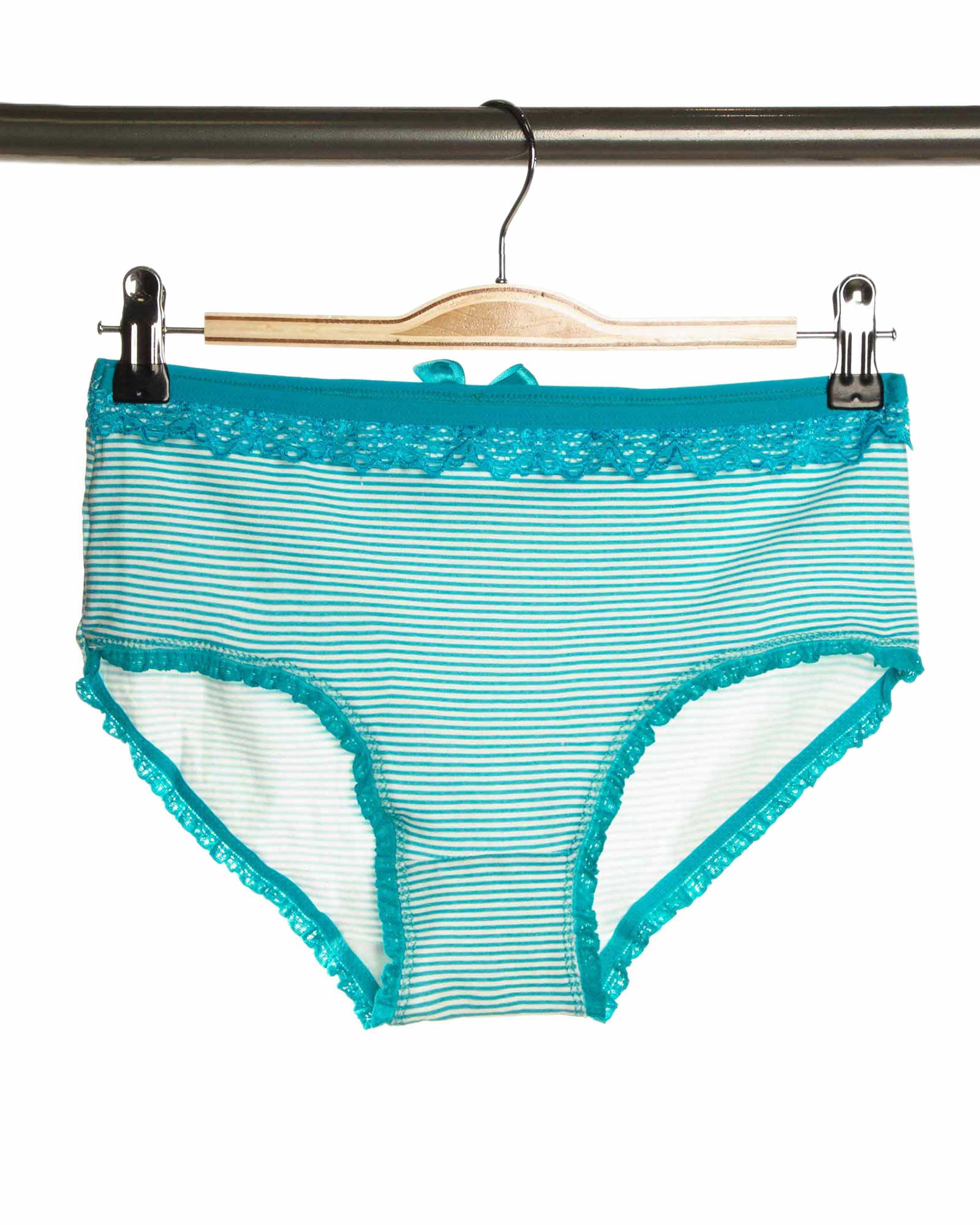 شورت اسلیپ طرح دار زنانه- سبزآبی- روبه-رو