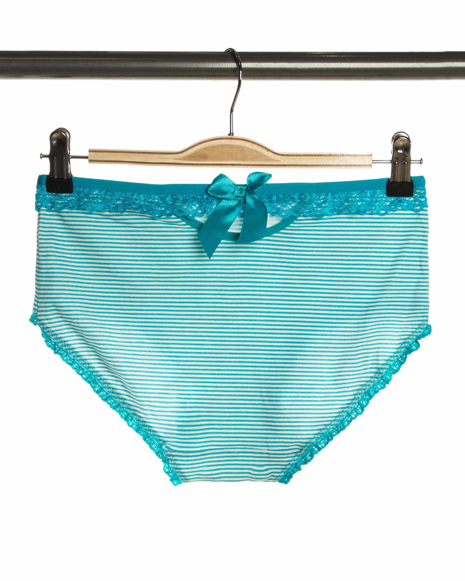 شورت اسلیپ طرح دار زنانه- سبزآبی- پشت