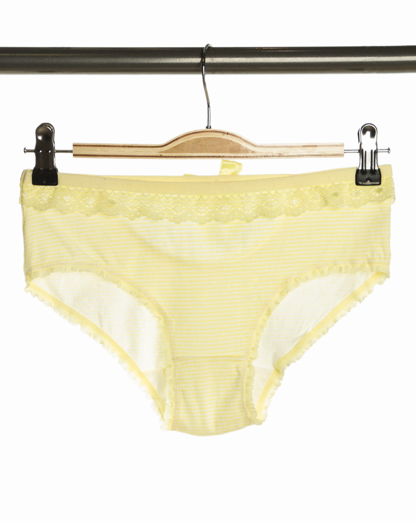 شورت اسلیپ طرح دار زنانه- لیمویی- روبه-رو