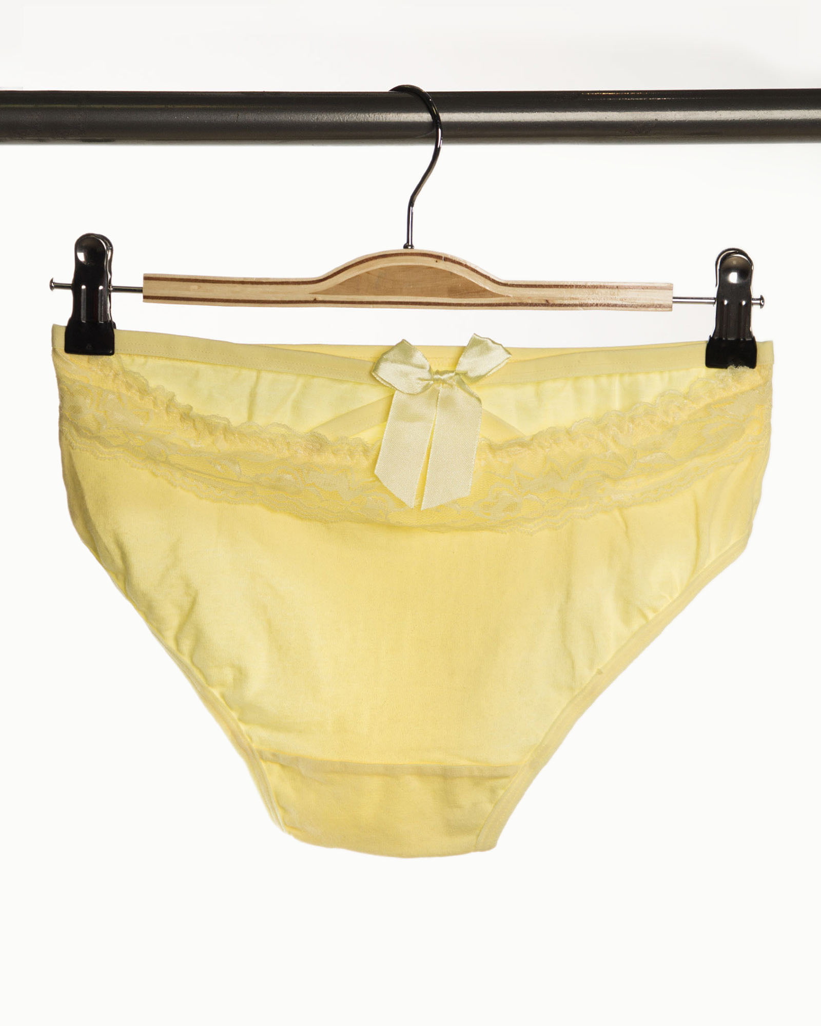 شورت نخی زنانه- زرد- پشت