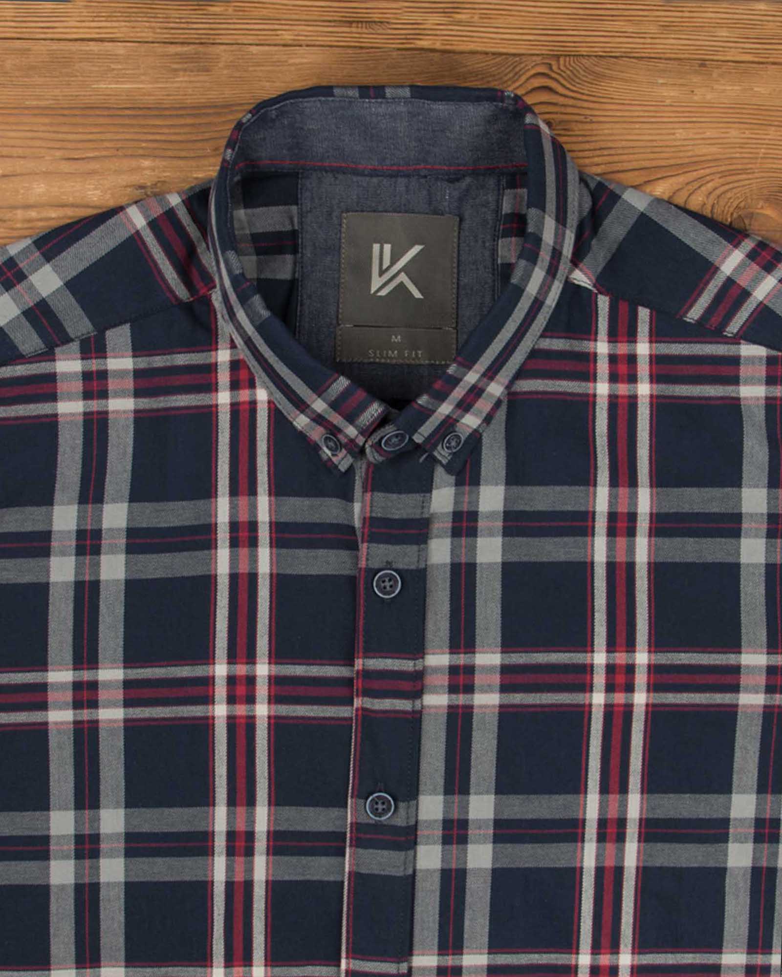 پیراهن آستین کوتاه مردانه- سرمه ای- یقه