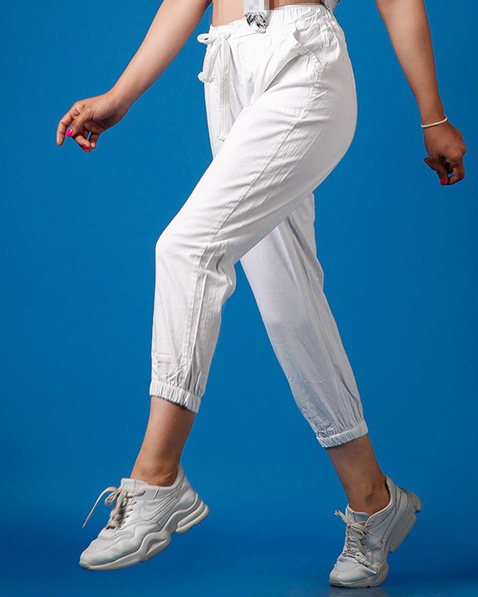 شلوار دمپا کش زنانه - سفید