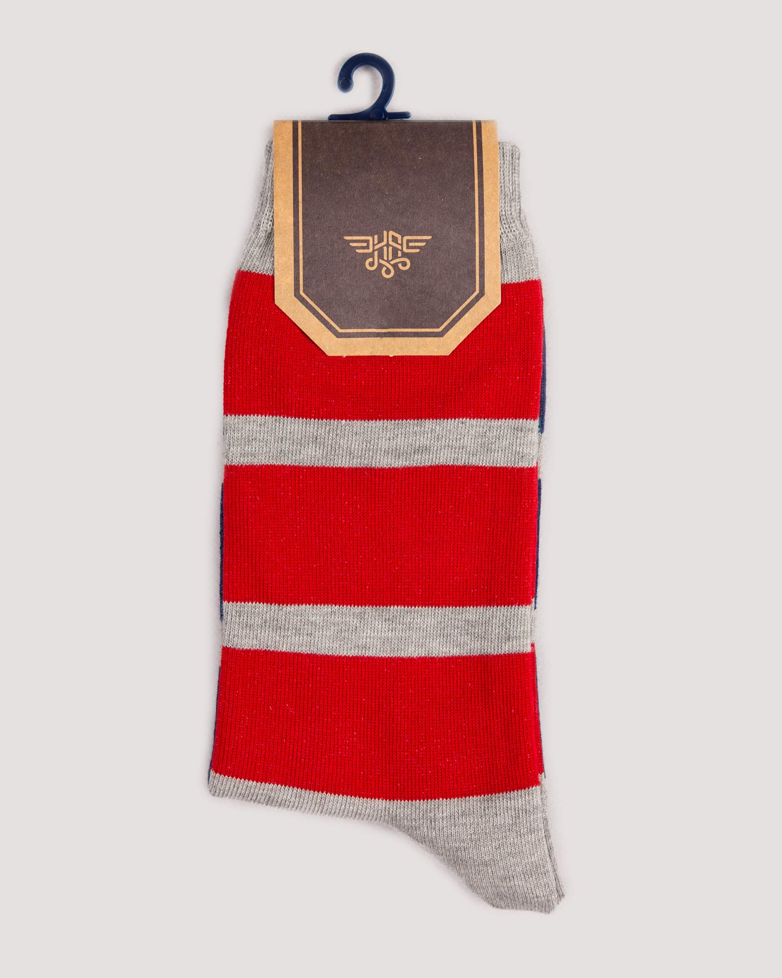 جوراب راه راه رنگی ساق دار- قرمز- روبرو