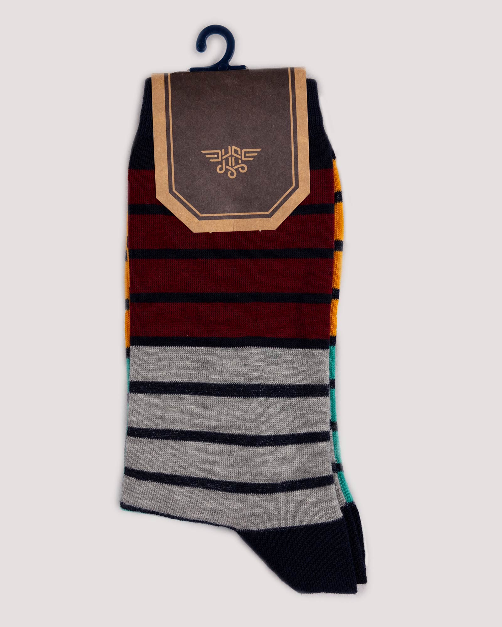 جوراب راه راه رنگی ساق دار- چند رنگ- روبرو