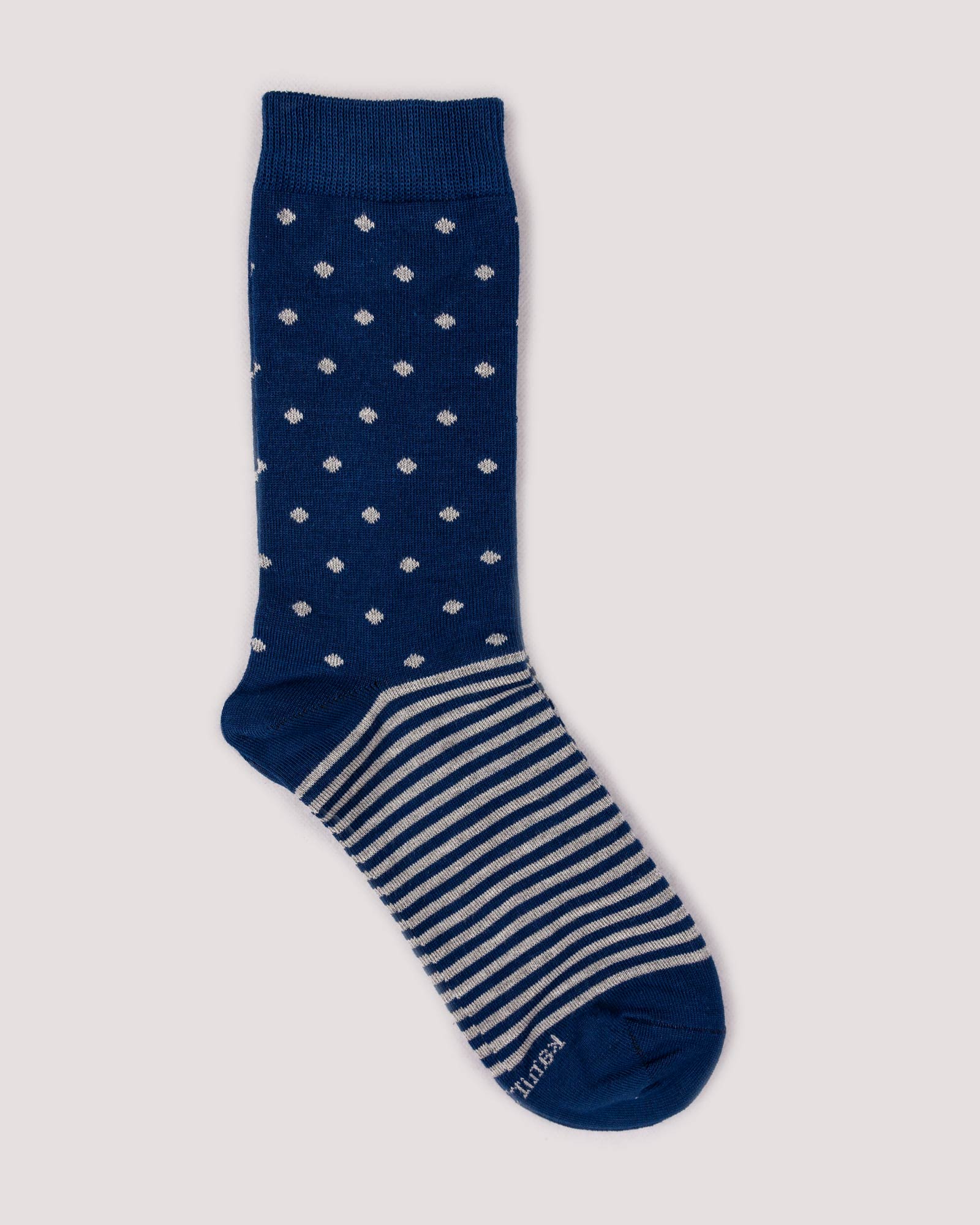 جوراب کشی طرح نقطه- آبی تیره- جفت