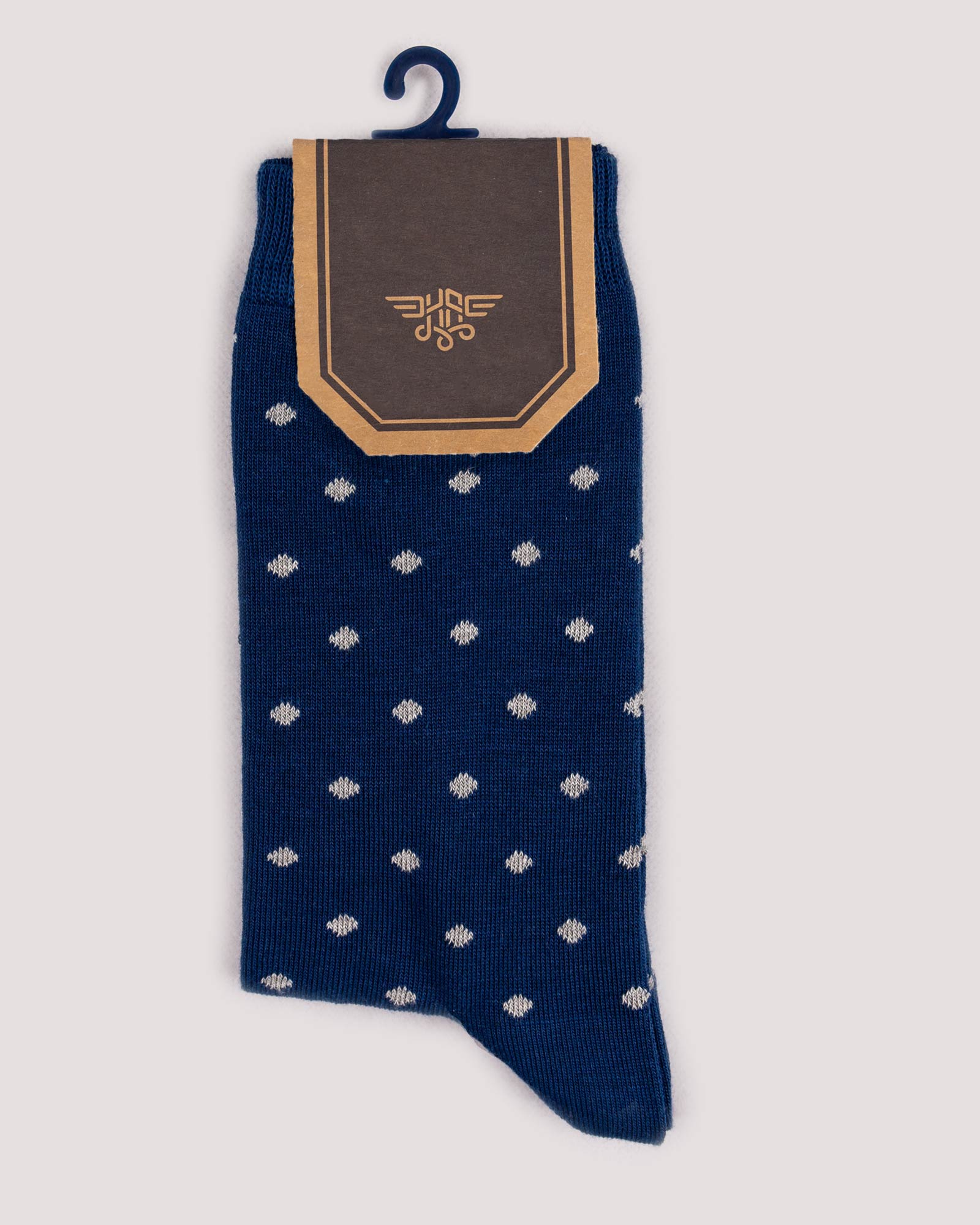 جوراب کشی طرح نقطه- آبی تیره- روبرو