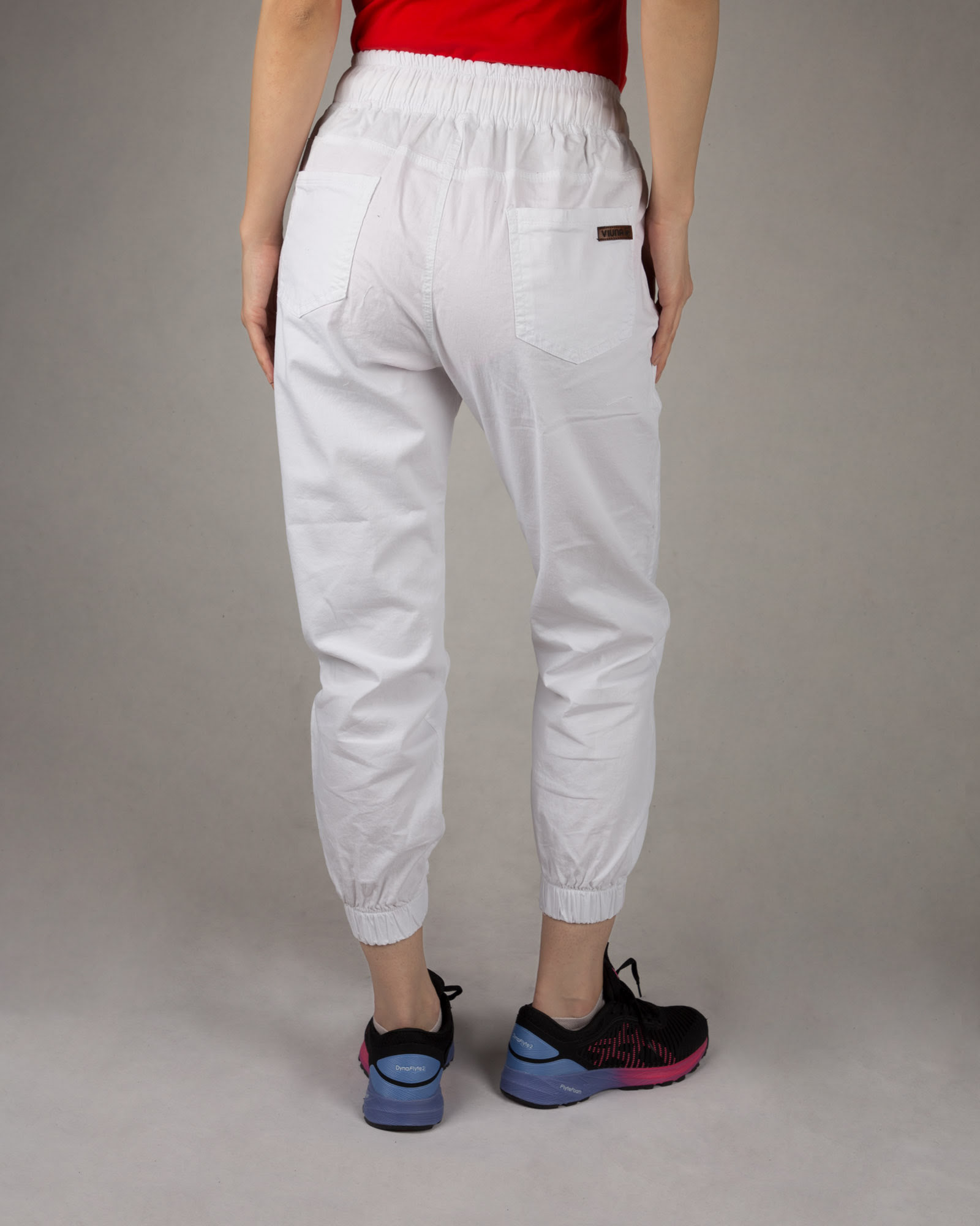 شلوار دمپا کش زنانه- سفید- پشت