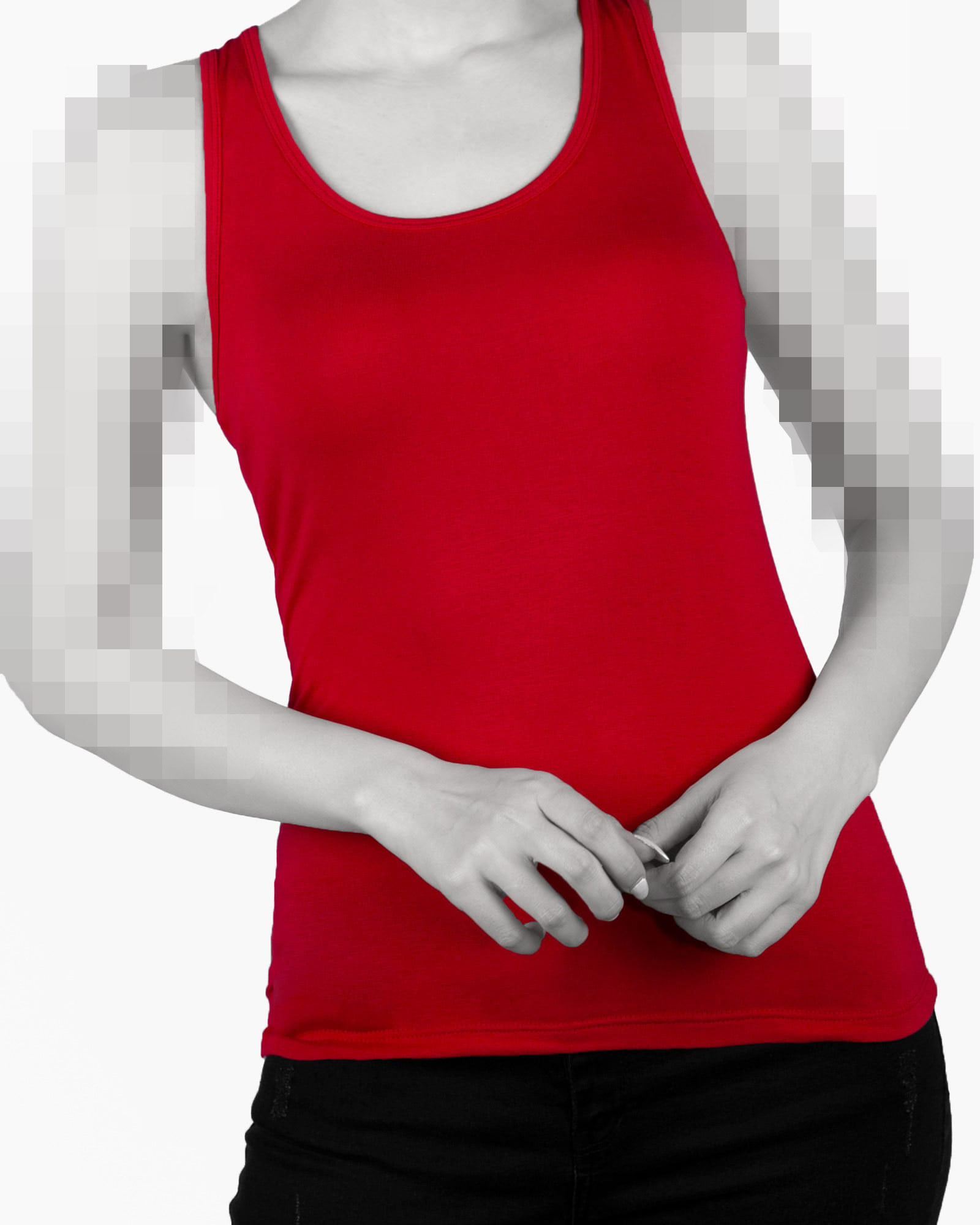 تاپ آستین حلقه ای اسپرت زنانه - قرمز