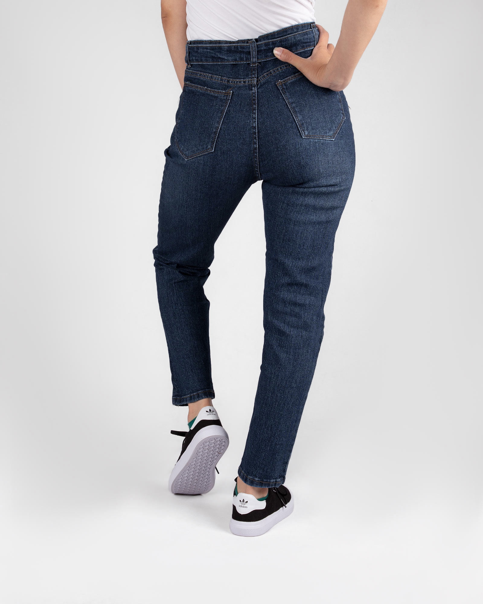 شلوار جین زاپ دار دخترانه سرمه ای- پشت