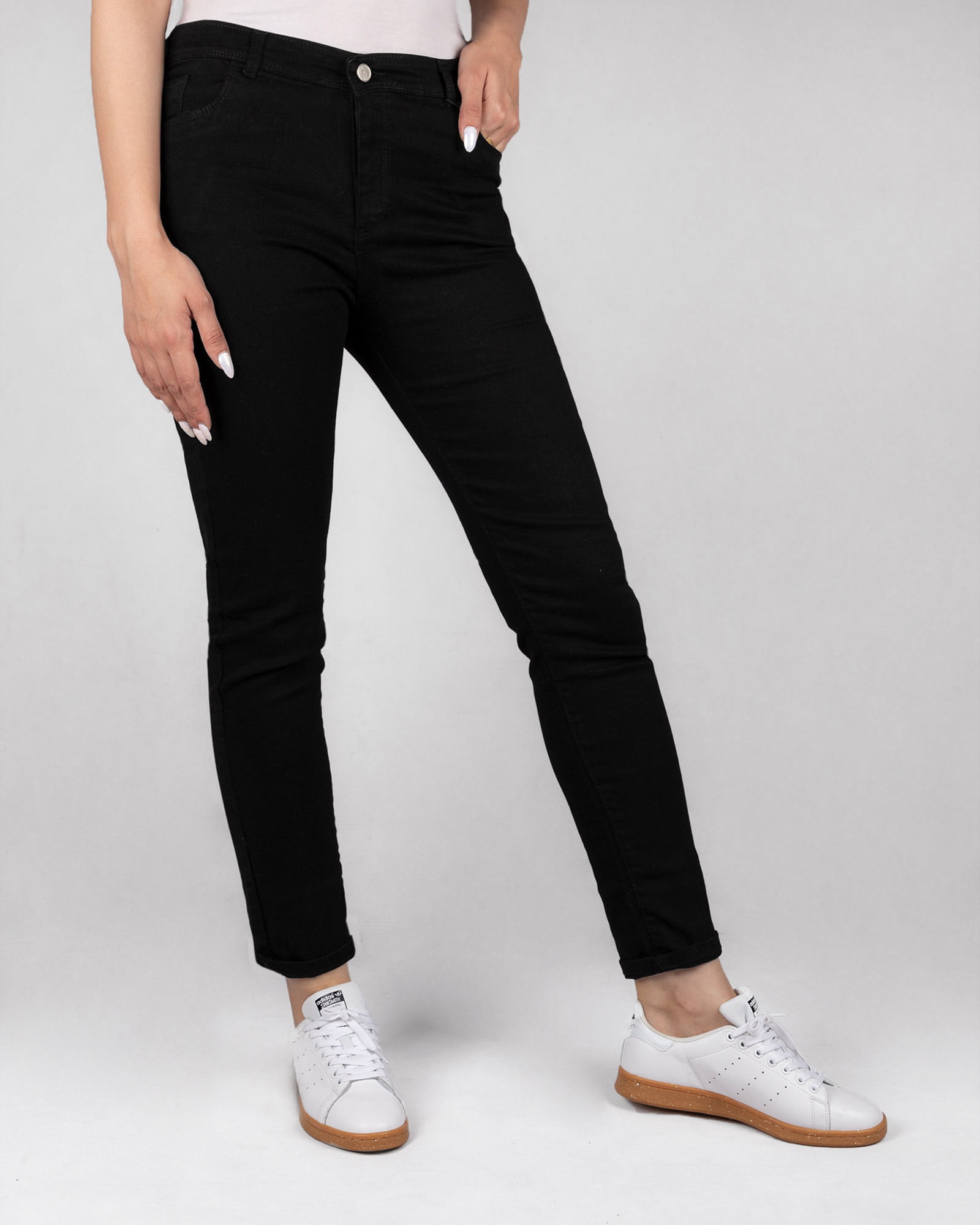 شلوار جین ساده مشکی زنانه- روبرو