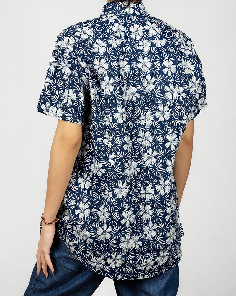 پیراهن آستین کوتاه زنانه طرح هاوایی- پشت