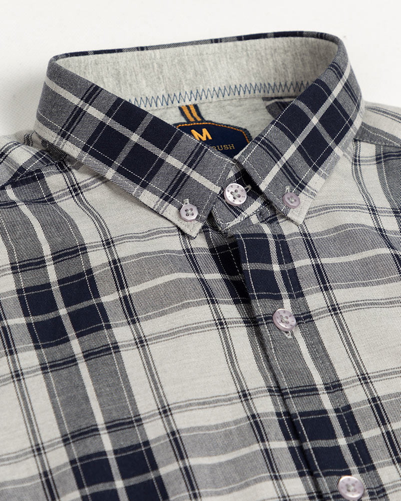 2پیراهن آستین کوتاه مردانه چهارخانه- طوسی- سه رخ