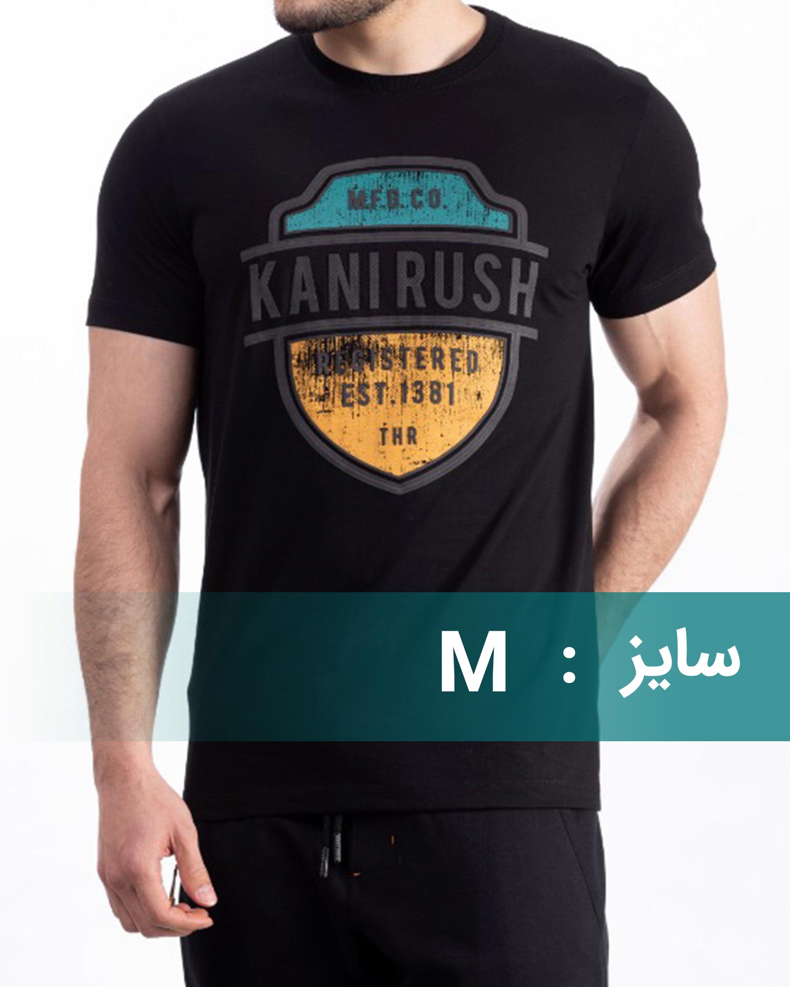 تیشرت طرح دار اسپرت مردانه - مشکی