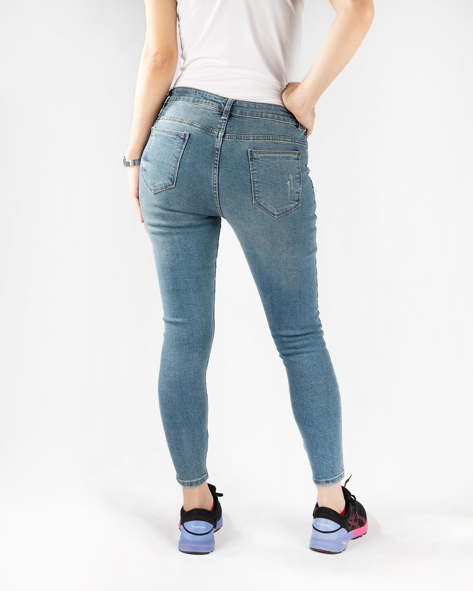 شلوار جین زنانه نیلی- پشت