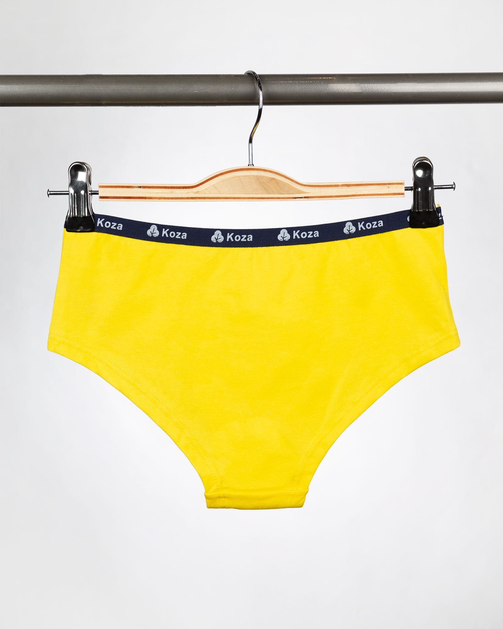 شورت زنانه مدل اسلیپ- زرد- پشت