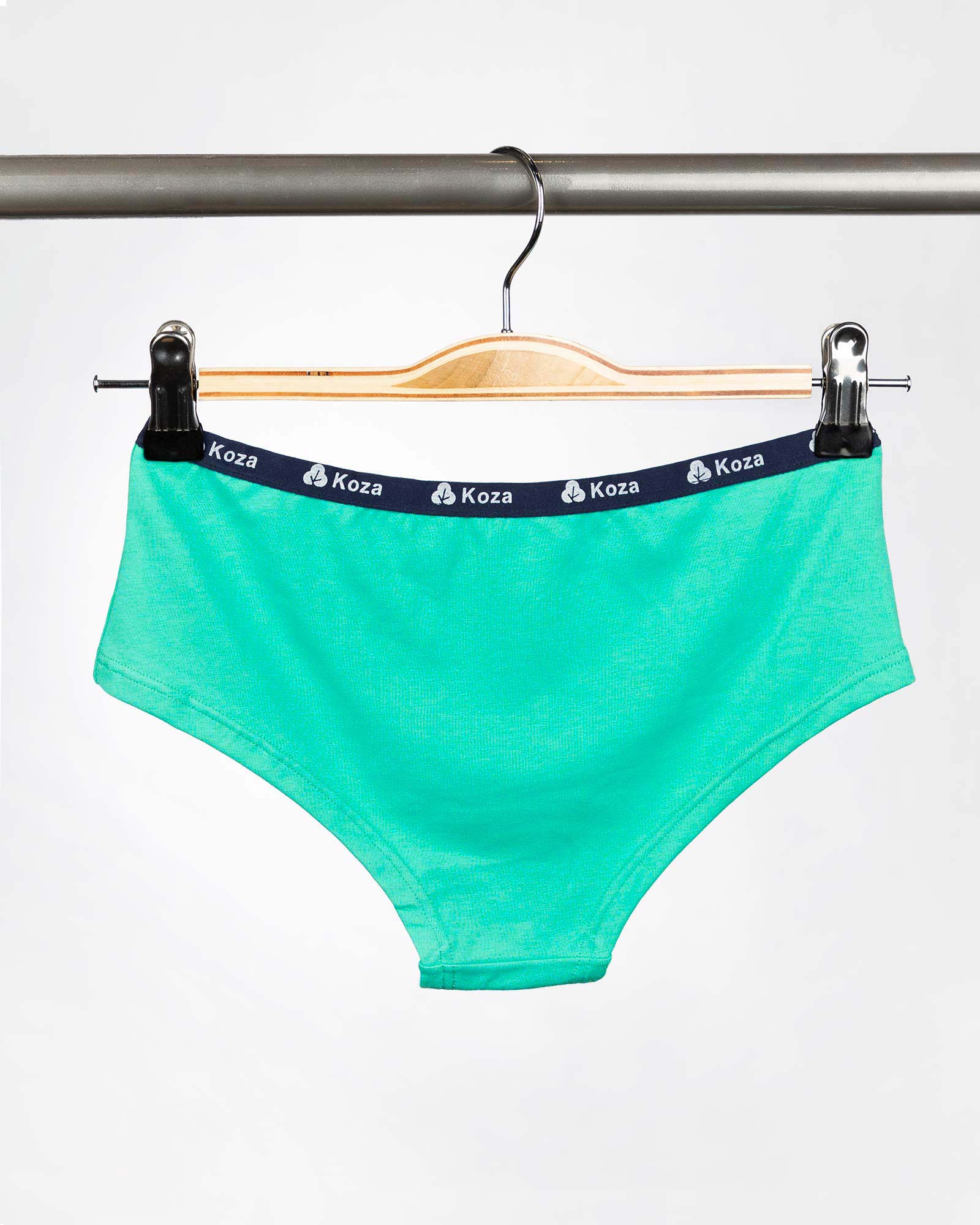 شورت زنانه مدل اسلیپ- سبزآبی روشن- پشت