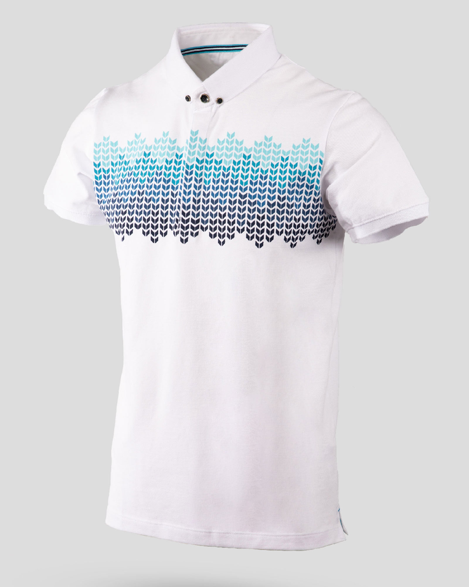 پولوشرت آستین کوتاه مردانه- سفید- نمای روبرو محیطی