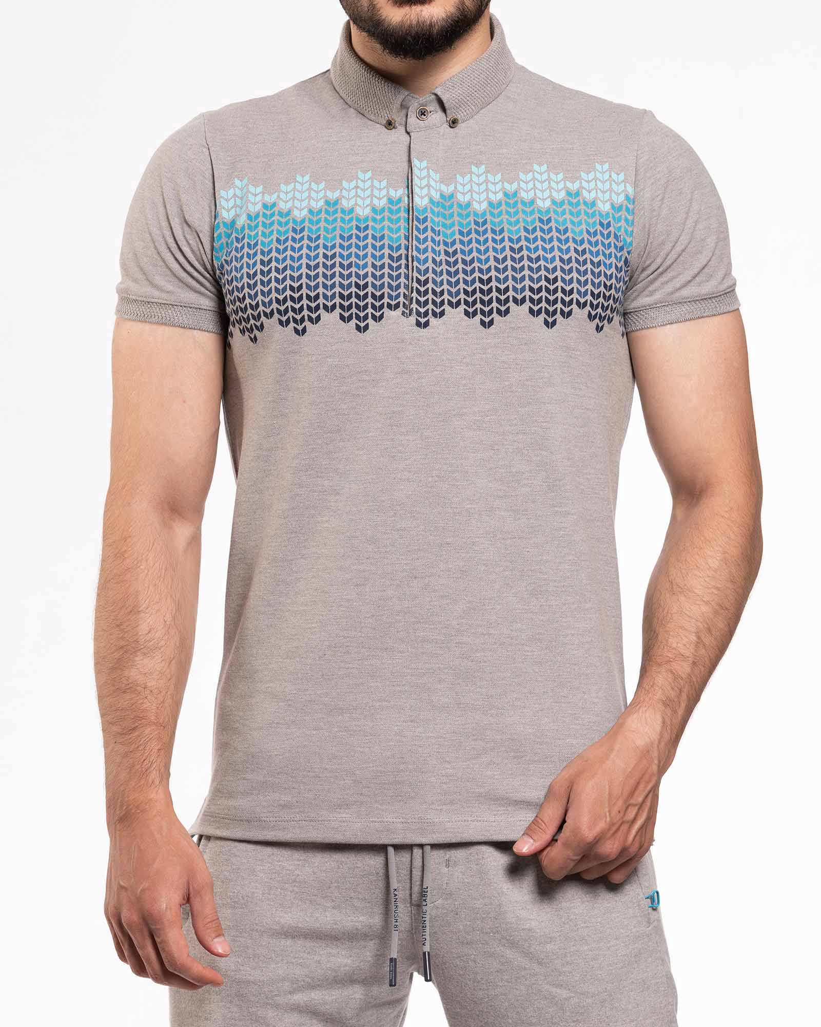 پولوشرت آستین کوتاه مردانه- طوسی- روبرو