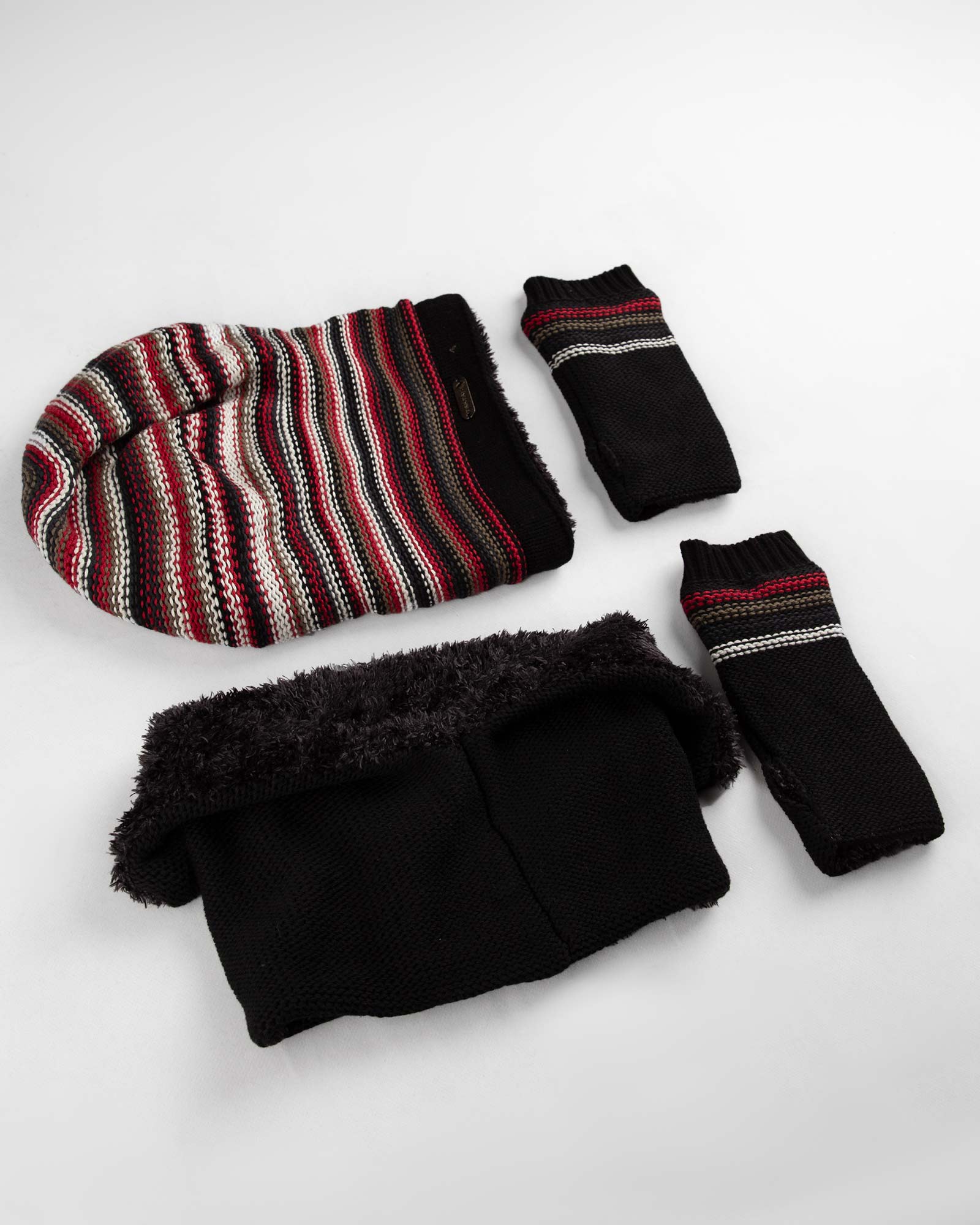 ست شال و کلاه و دستپوش 15034- مشکی- ست