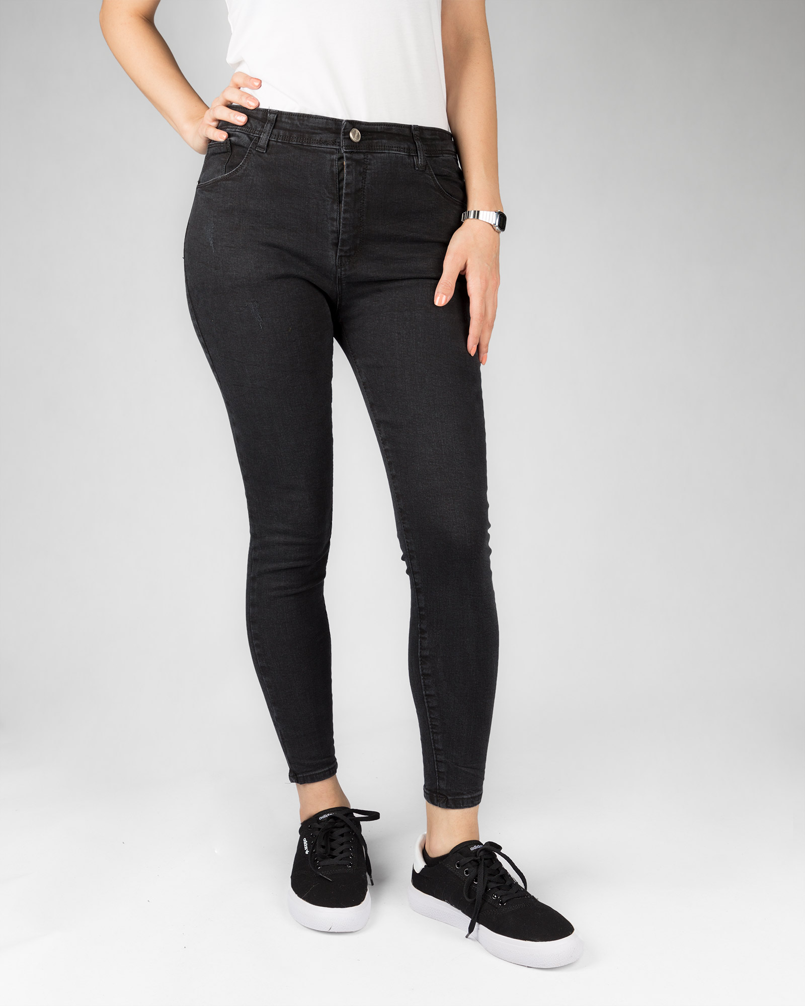 شلوار جین زنانه تیره- مشکی- روبرو