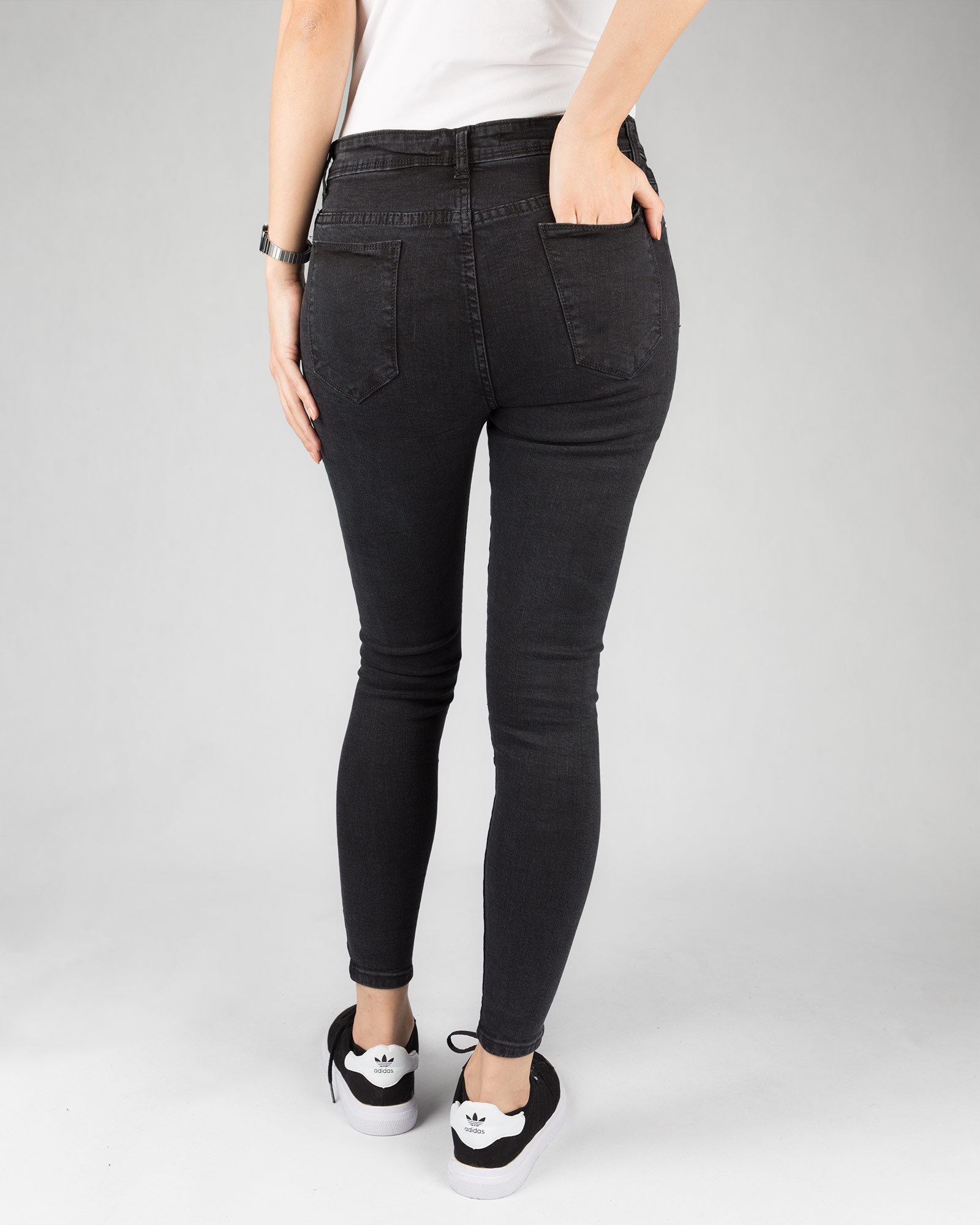 شلوار جین زنانه تیره- مشکی- پشت