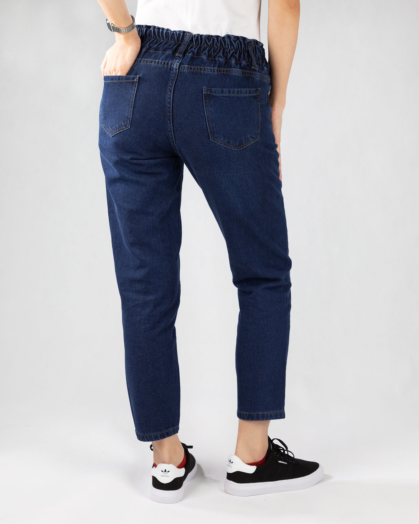 شلوار مام استایل- سرمه ای- پشت