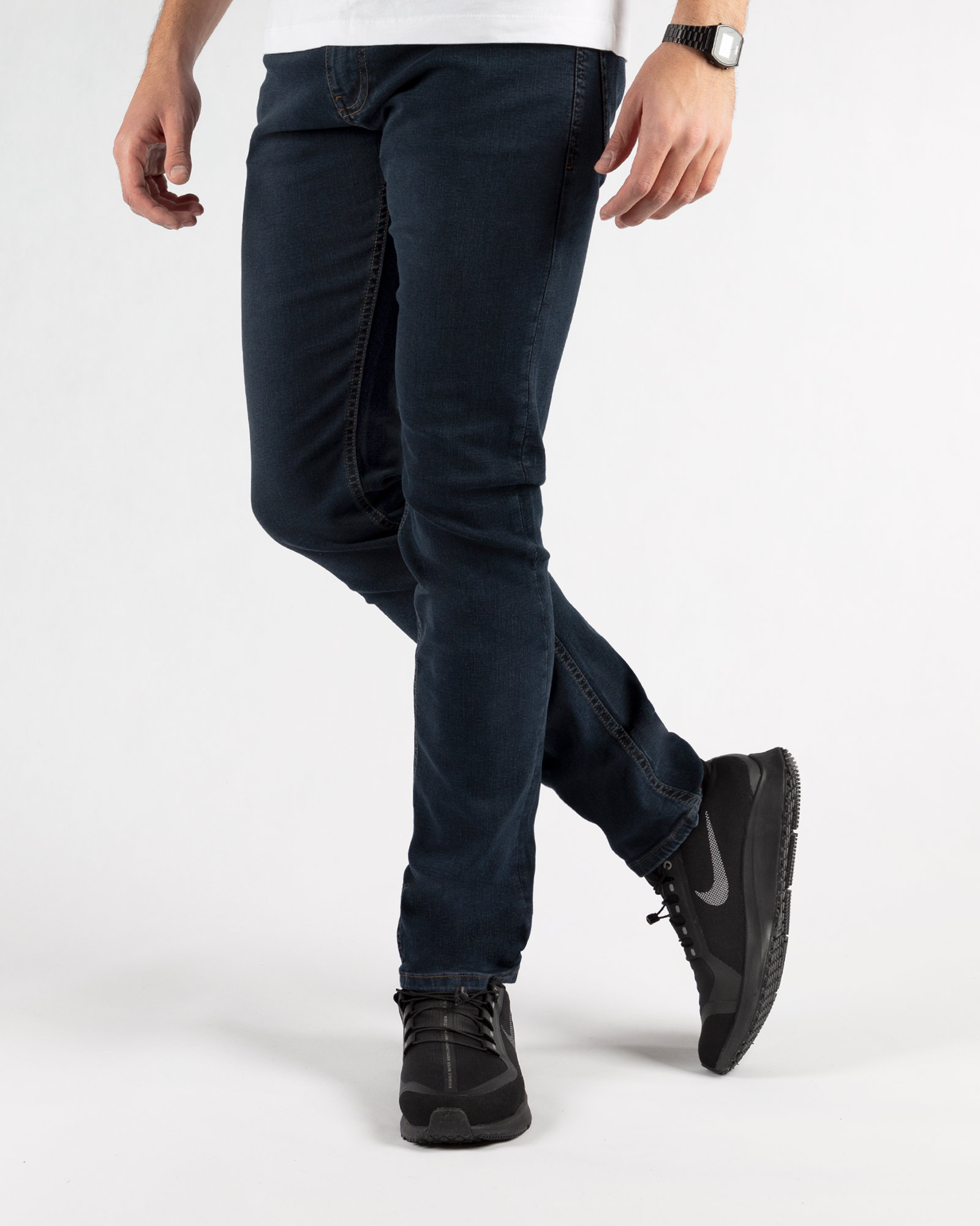 شلوار مردانه جین- آبی نفتی- روبرو