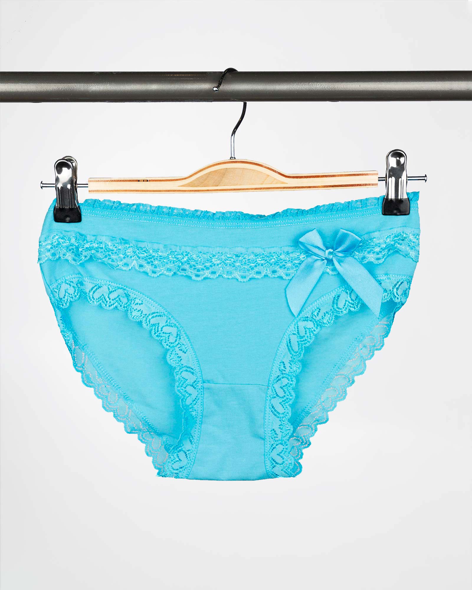 شورت نخی- آبی آسمانی- روبرو