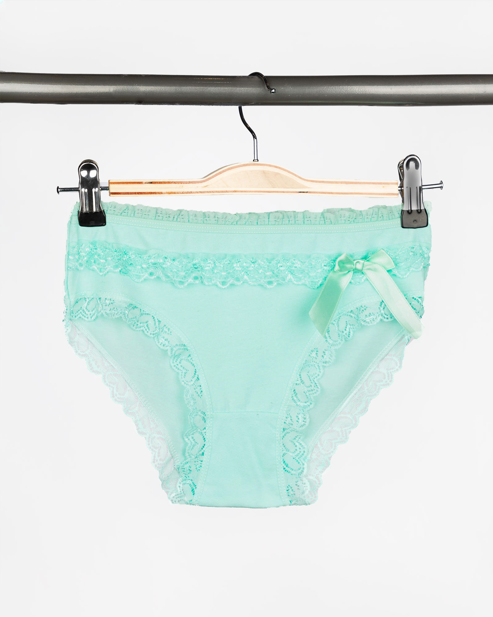 شورت نخی- آبی روشن- روبرو