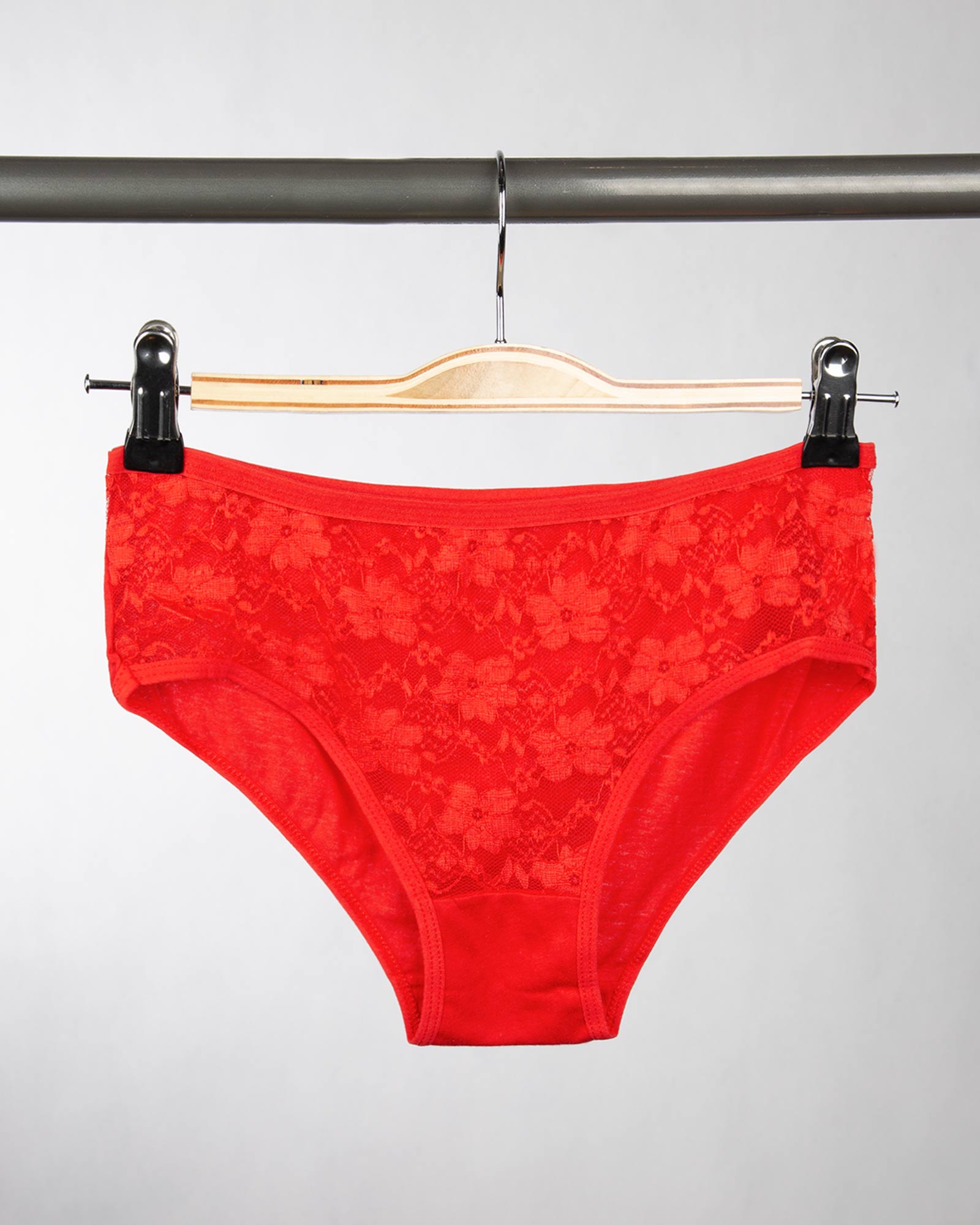 شورت نخی زنانه- قرمز- روبرو