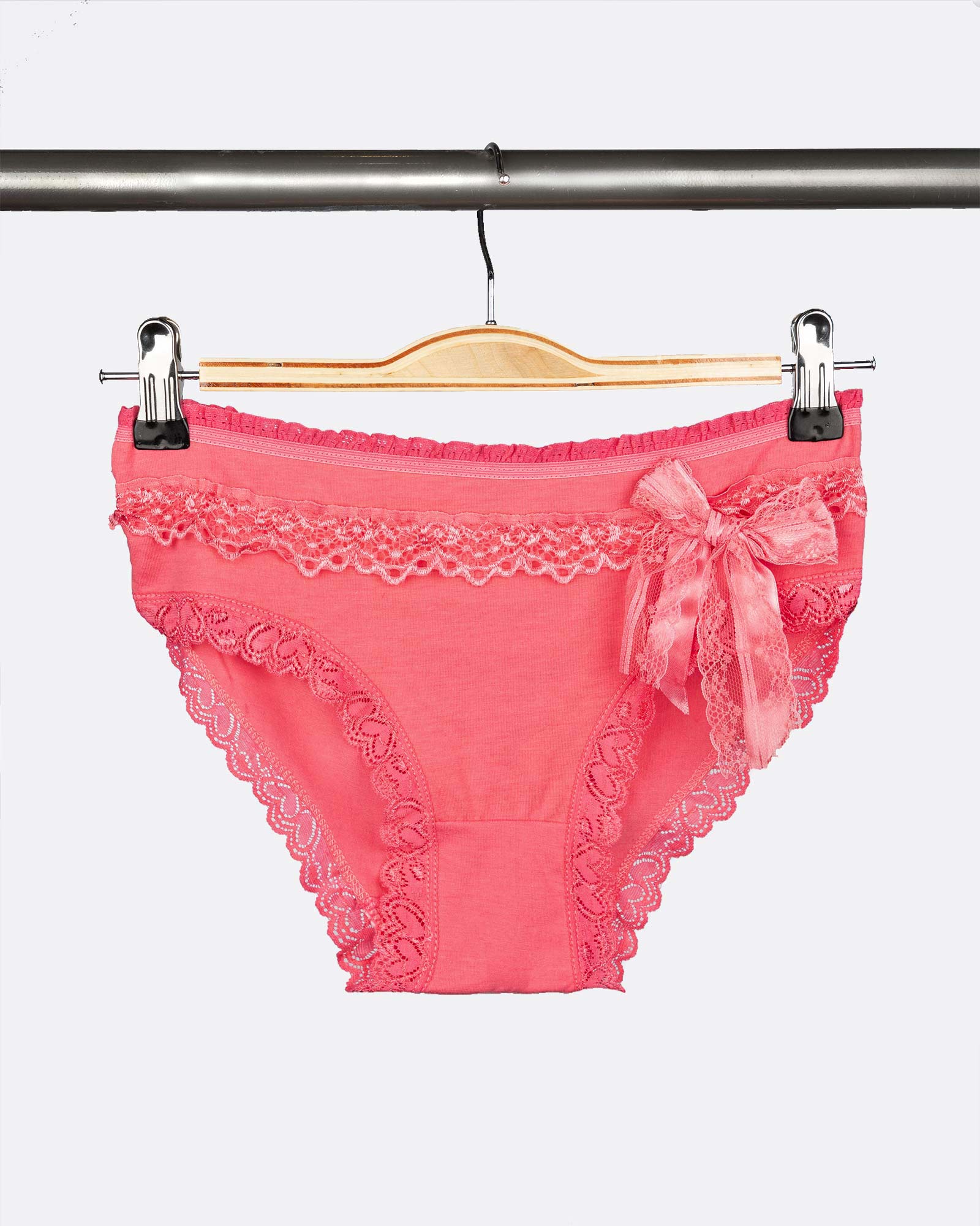 شورت نخی- صورتی تیره- روبرو